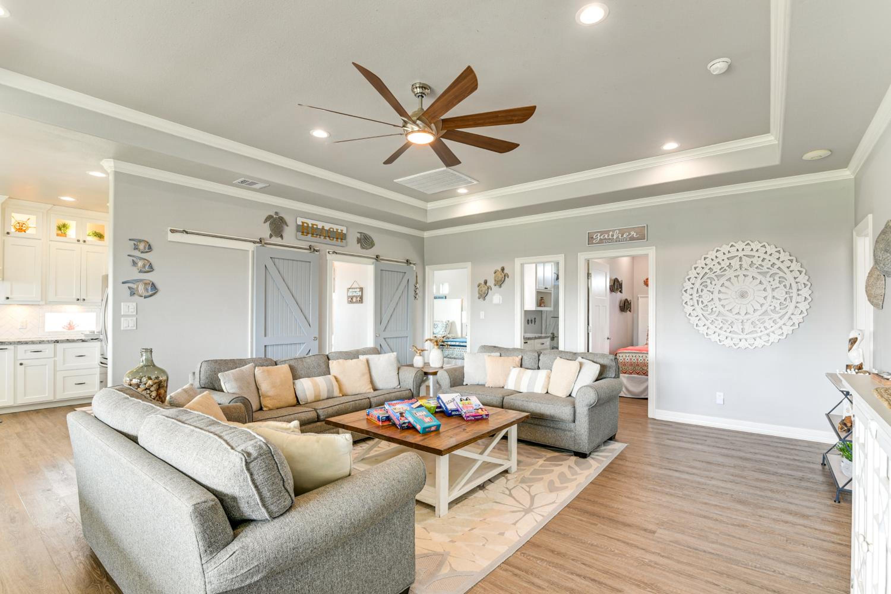 Walk to Shore Crystal Beach Escape with Deck and Bar!