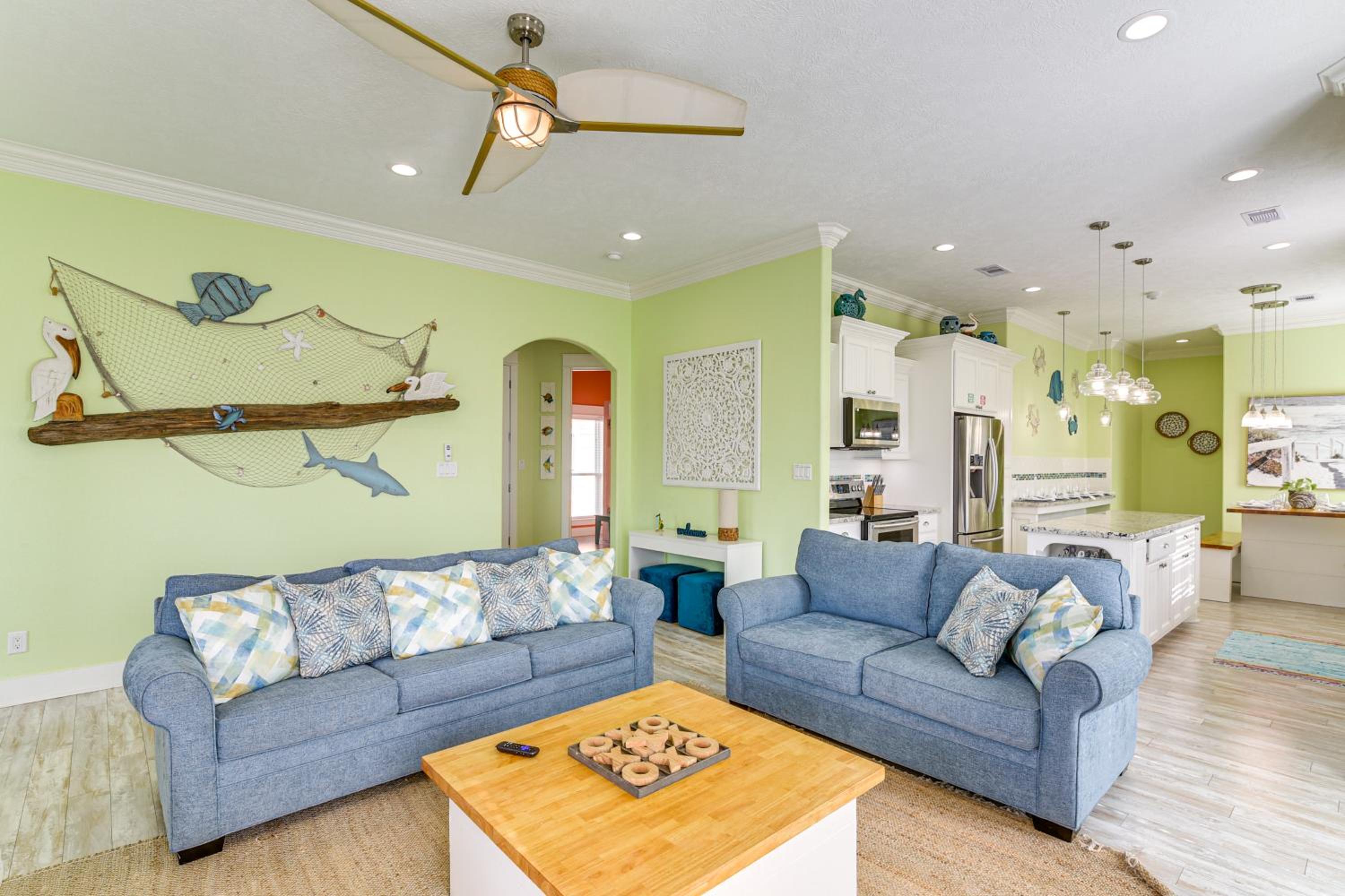 Steps to Shore! Just Beachy Home with Deck and Views