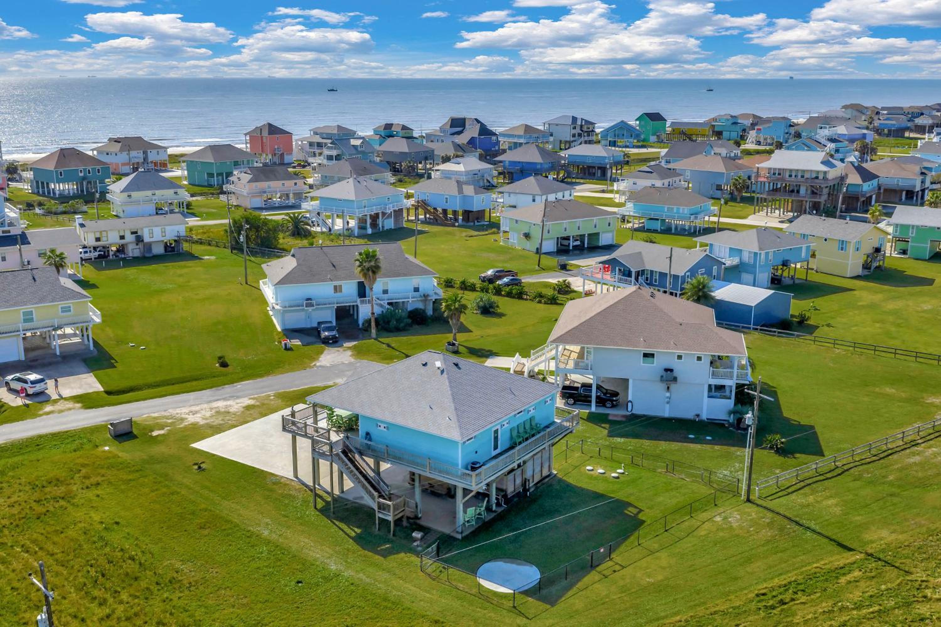 Walk to Shore Crystal Beach Escape with Deck and Bar!