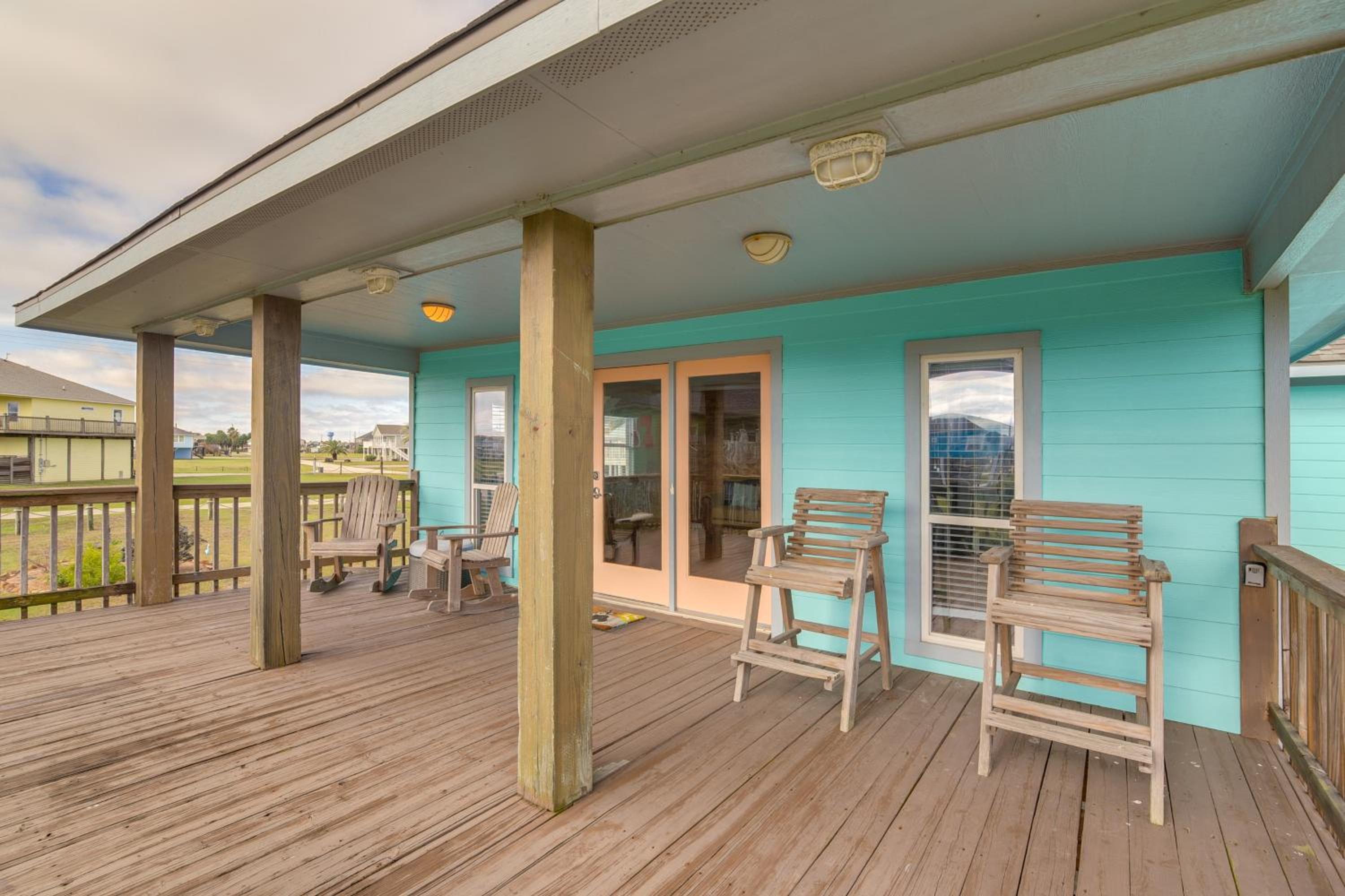 Steps to Sea! Crystal Beach Home with Furnished Deck