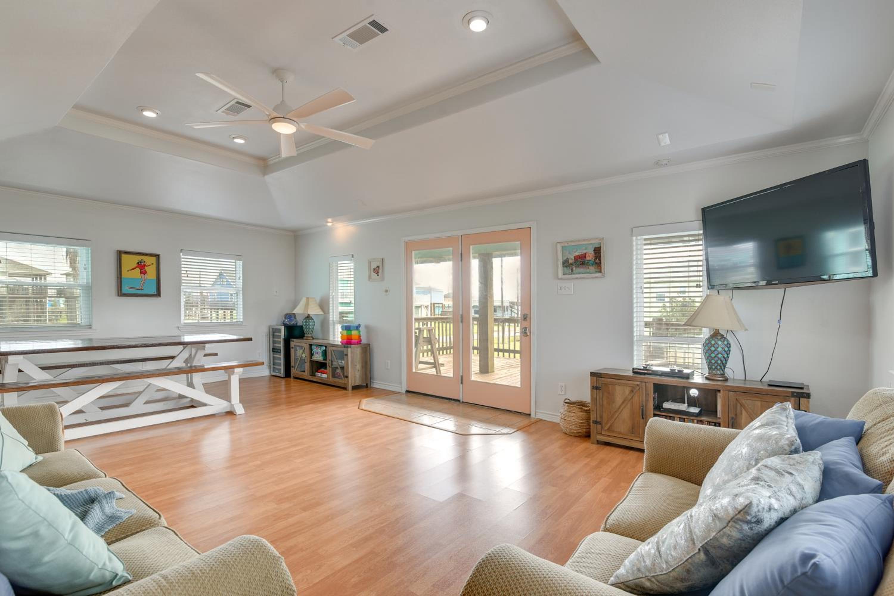 Steps to Sea! Crystal Beach Home with Furnished Deck