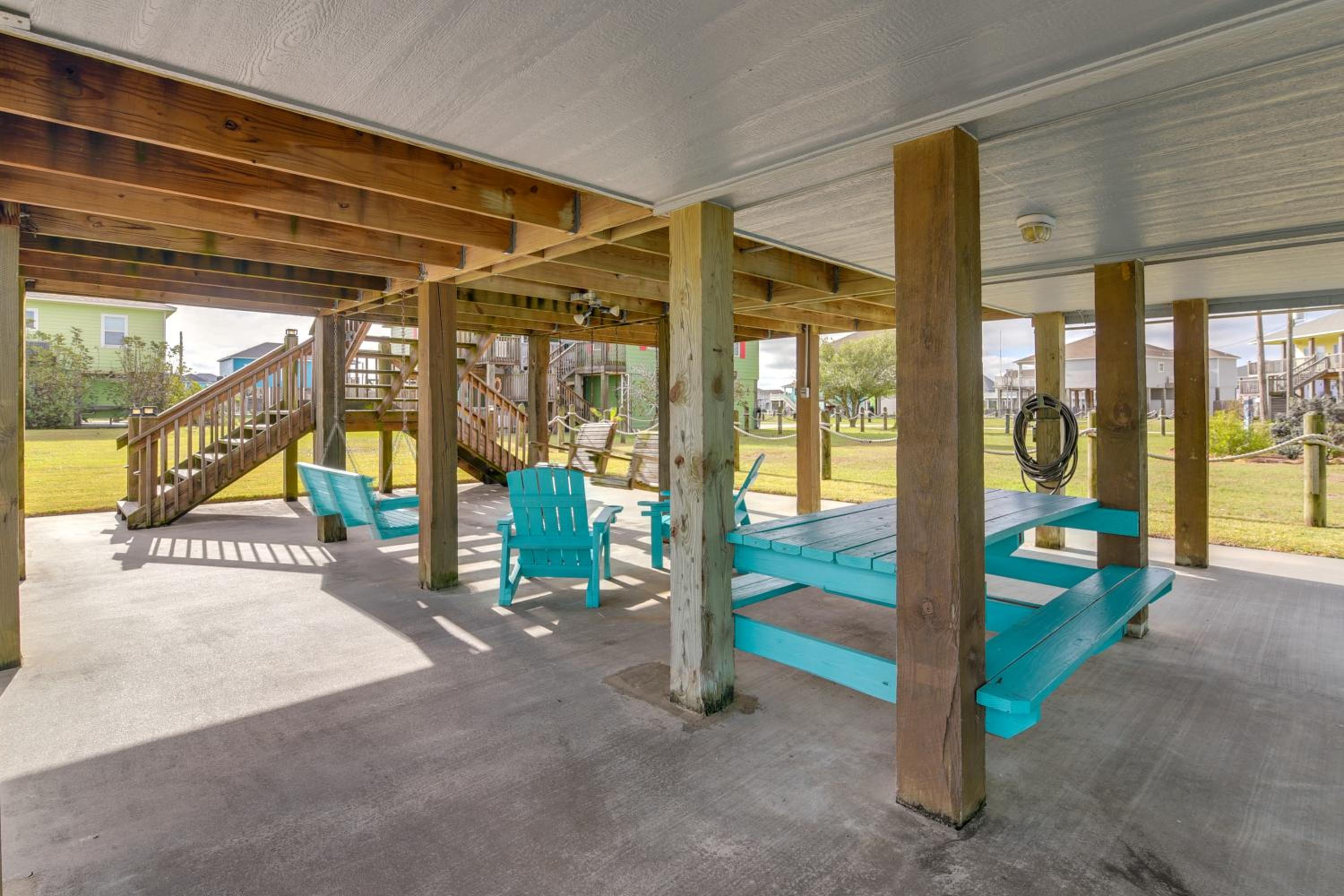 Steps to Sea! Crystal Beach Home with Furnished Deck