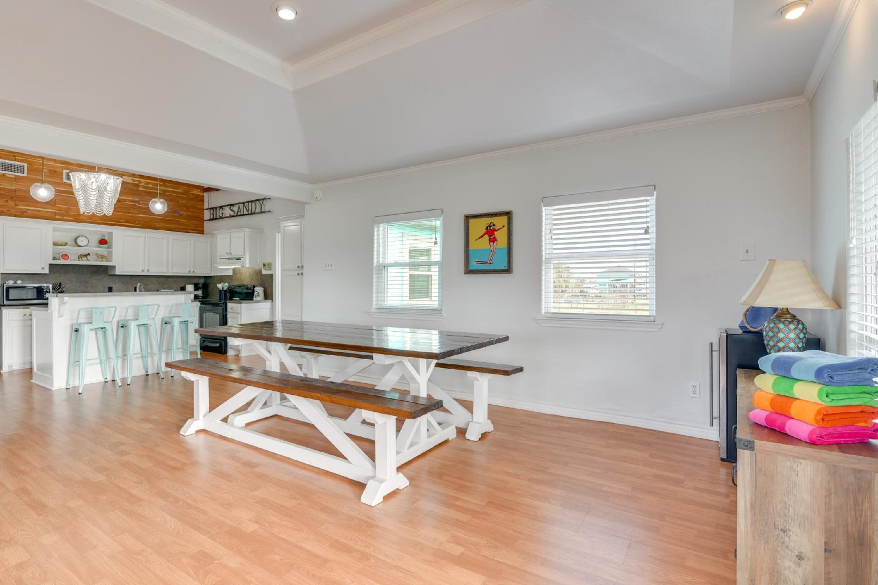 Steps to Sea! Crystal Beach Home with Furnished Deck