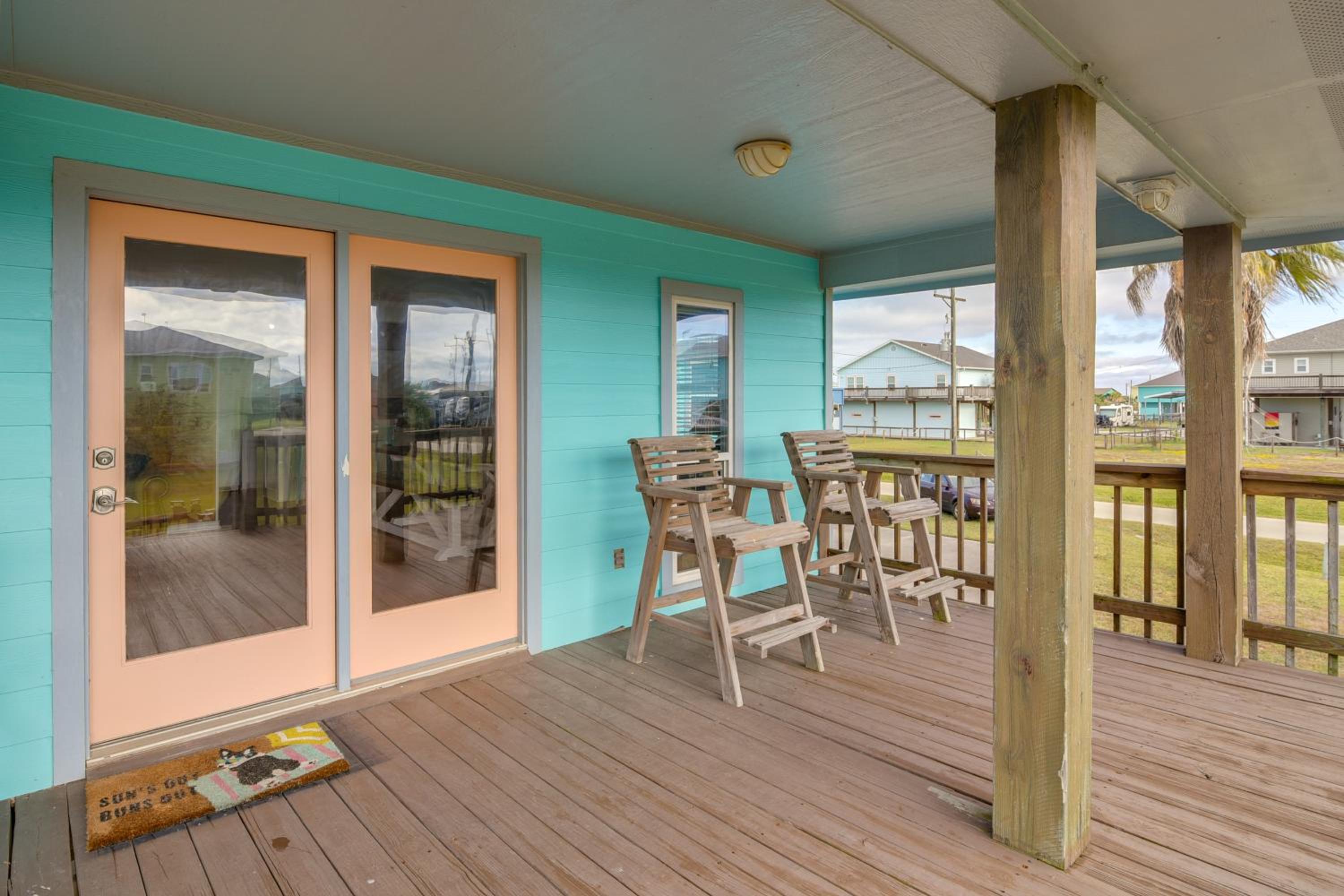 Steps to Sea! Crystal Beach Home with Furnished Deck