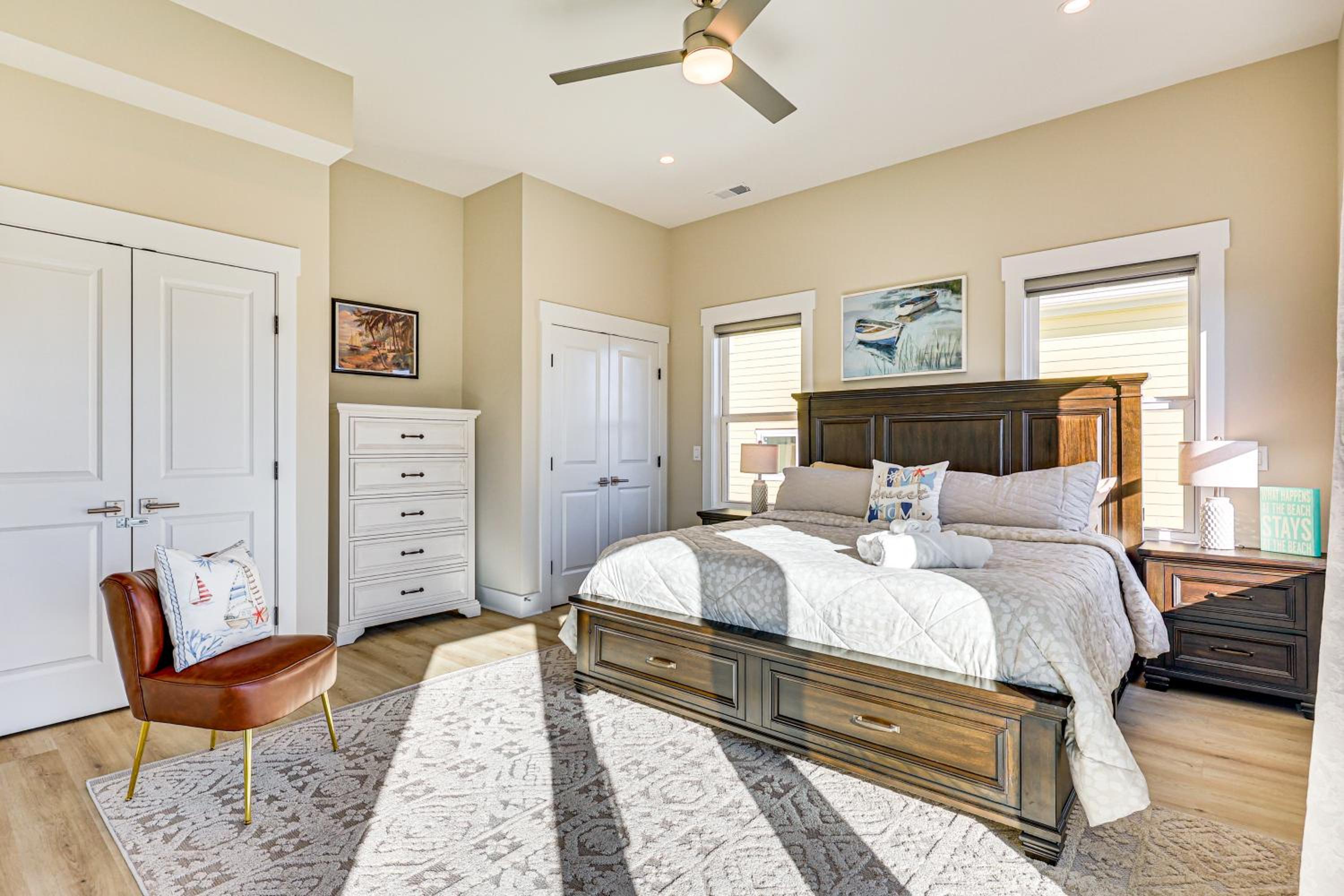 Walk to Water and Greenway! Luxe Carolina Beach Home