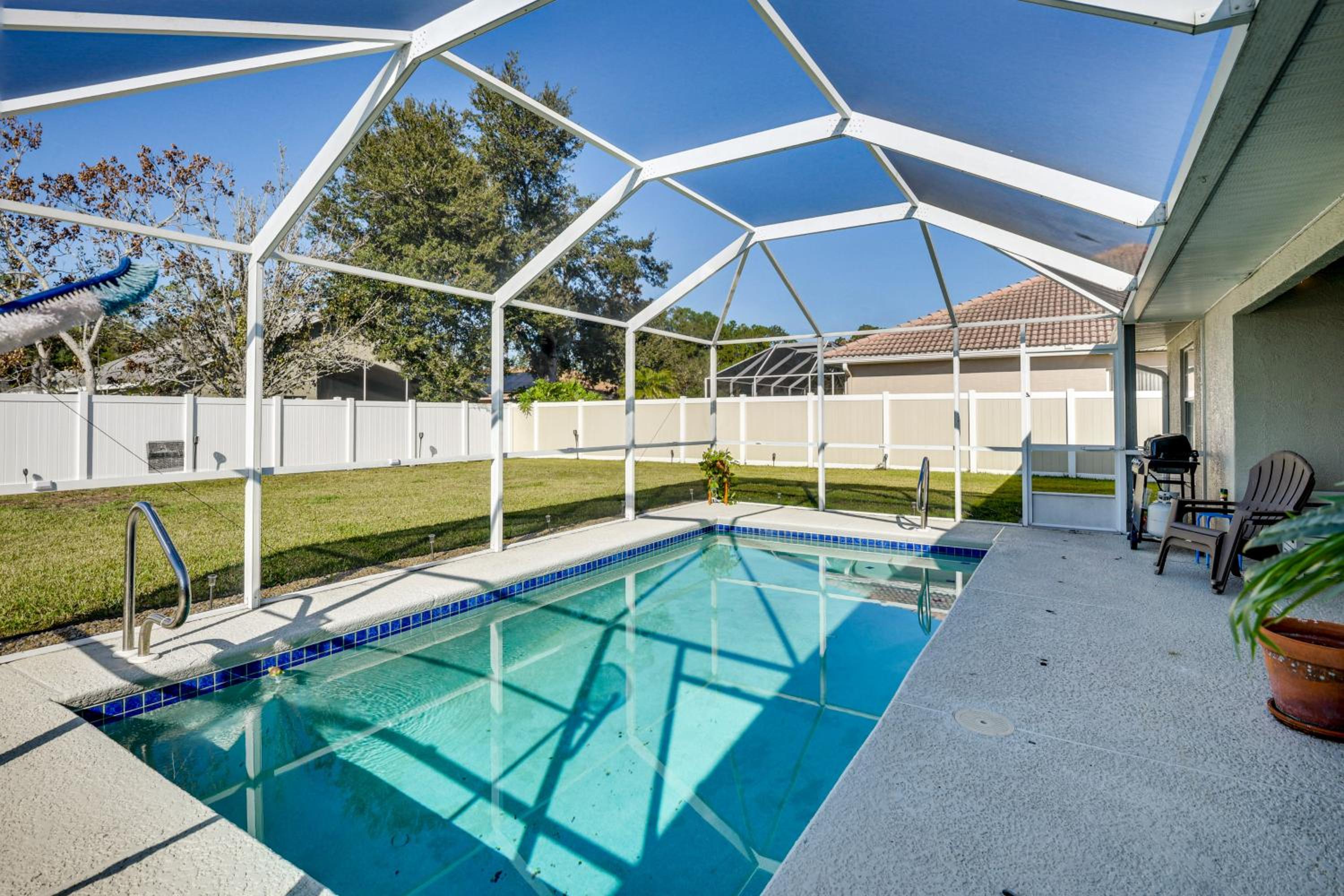 Family Escape with Fenced Yard and Pool in Palm Coast