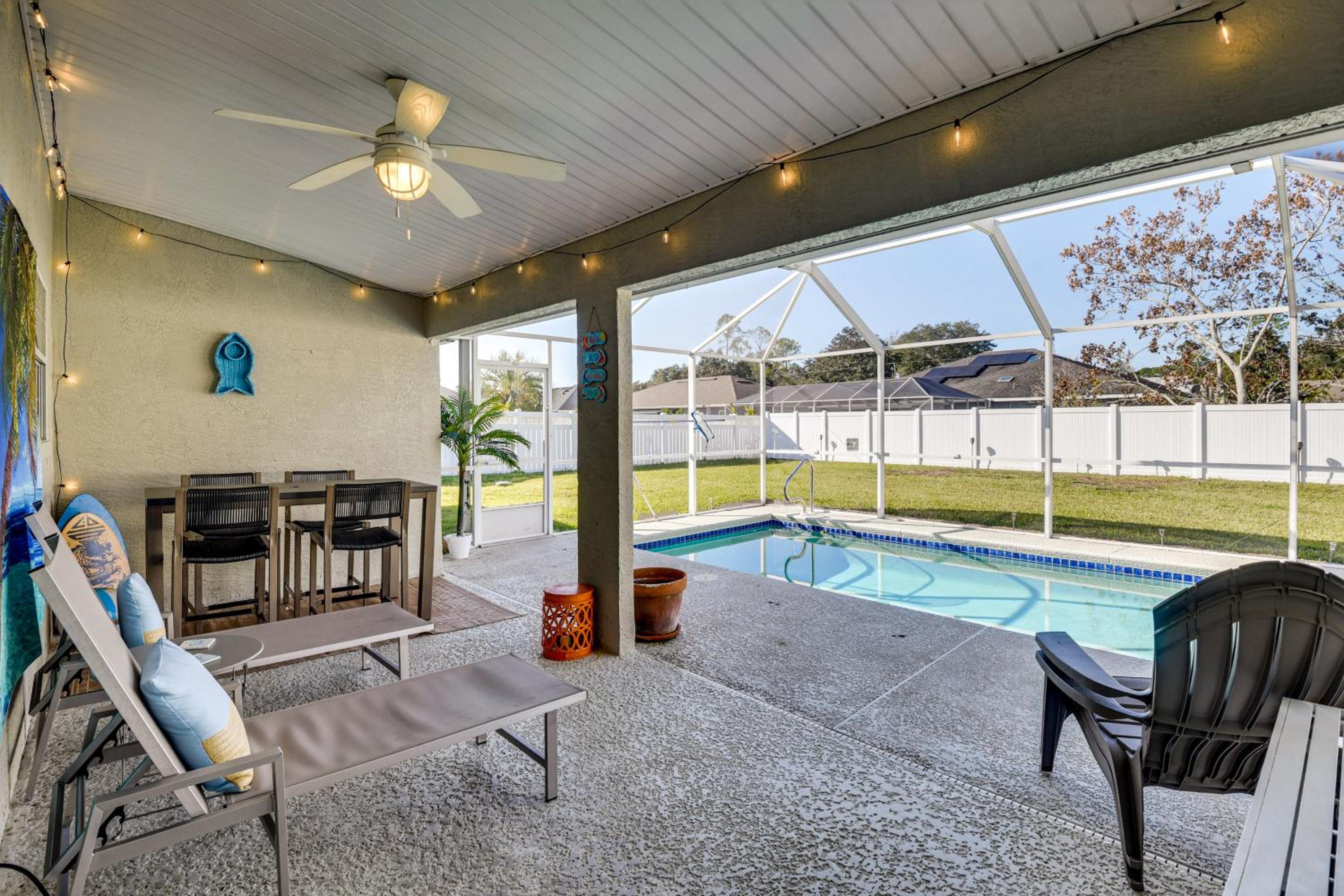 Family Escape with Fenced Yard and Pool in Palm Coast