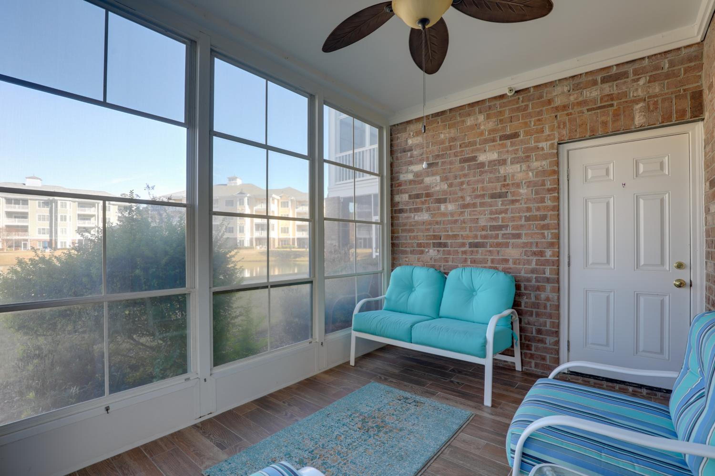 Screened Patio with Pond Views! Myrtle Beach Condo
