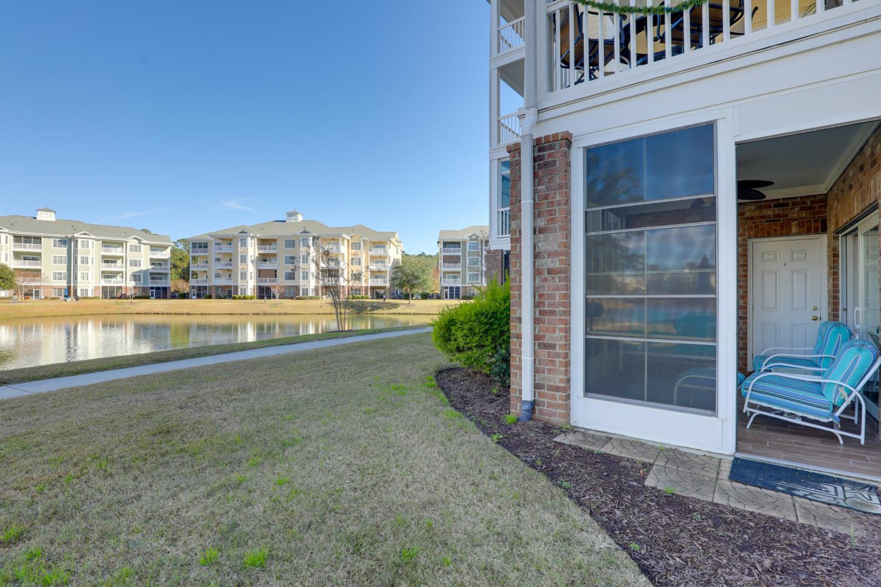 Screened Patio with Pond Views! Myrtle Beach Condo
