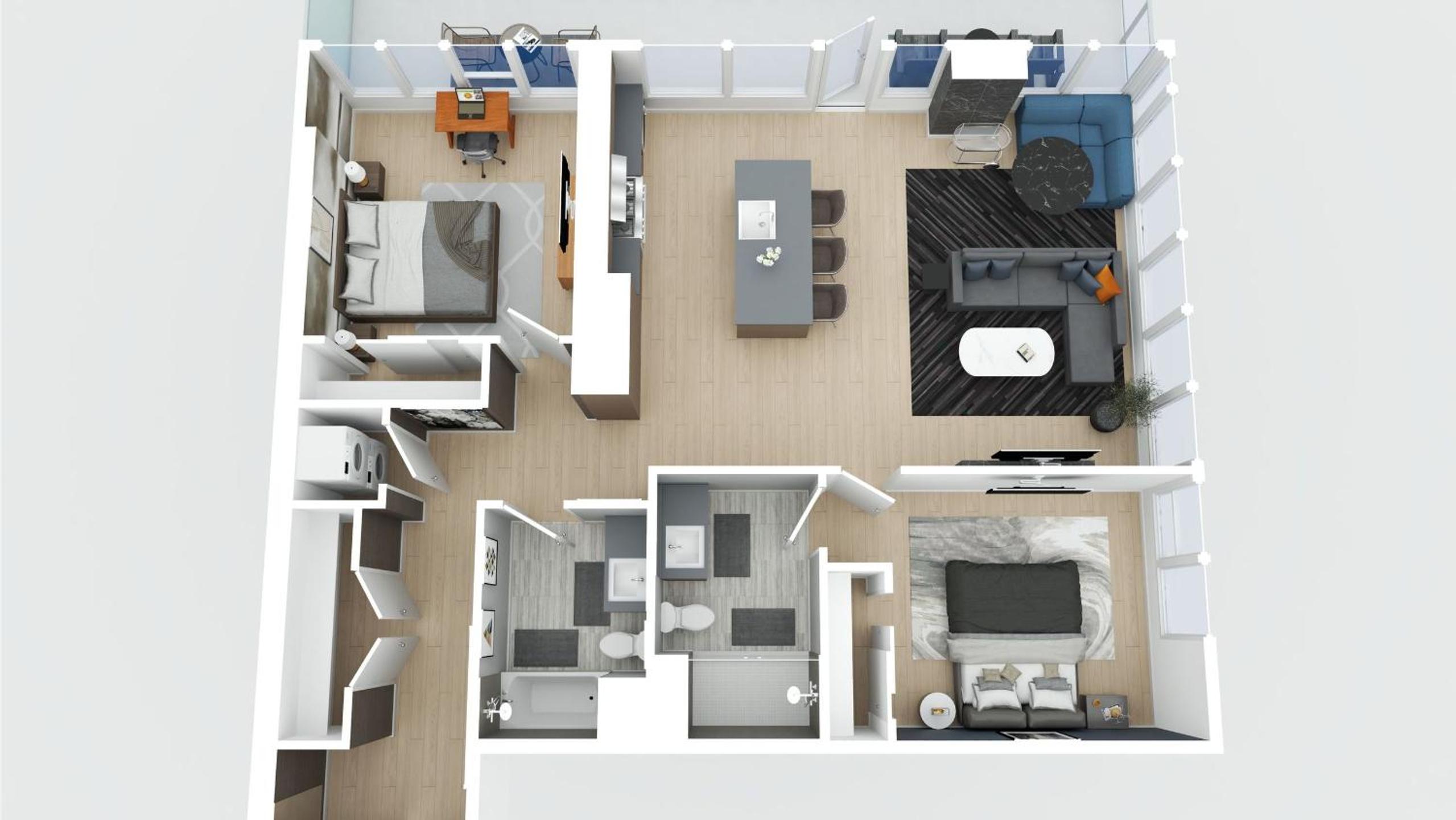 Entire Floor 2BDR w Luxury Amenities Balcony SkyLux Penthouse by AvantStay