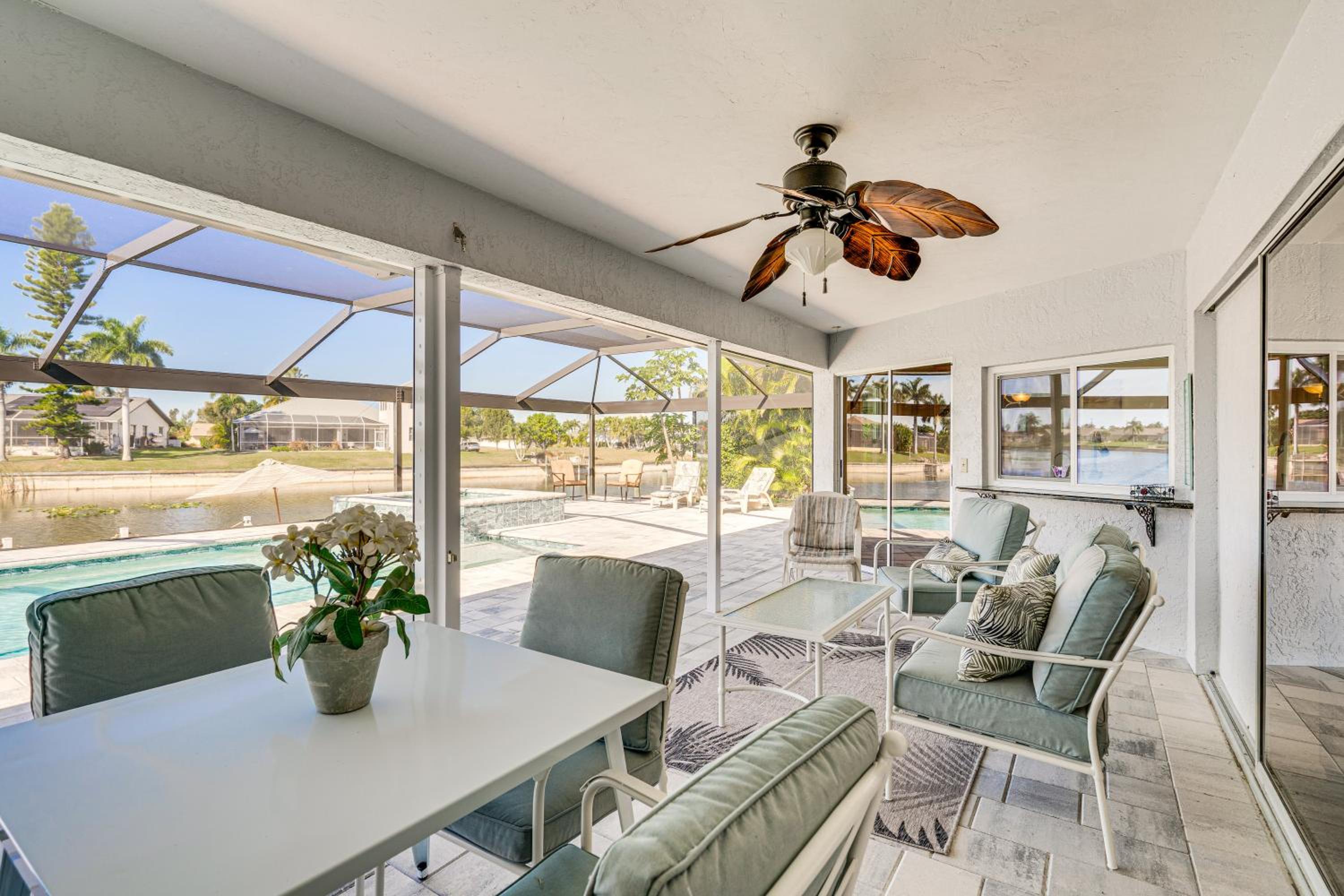 Waterfront Cape Coral Gem with Lanai, Pool and Dock!