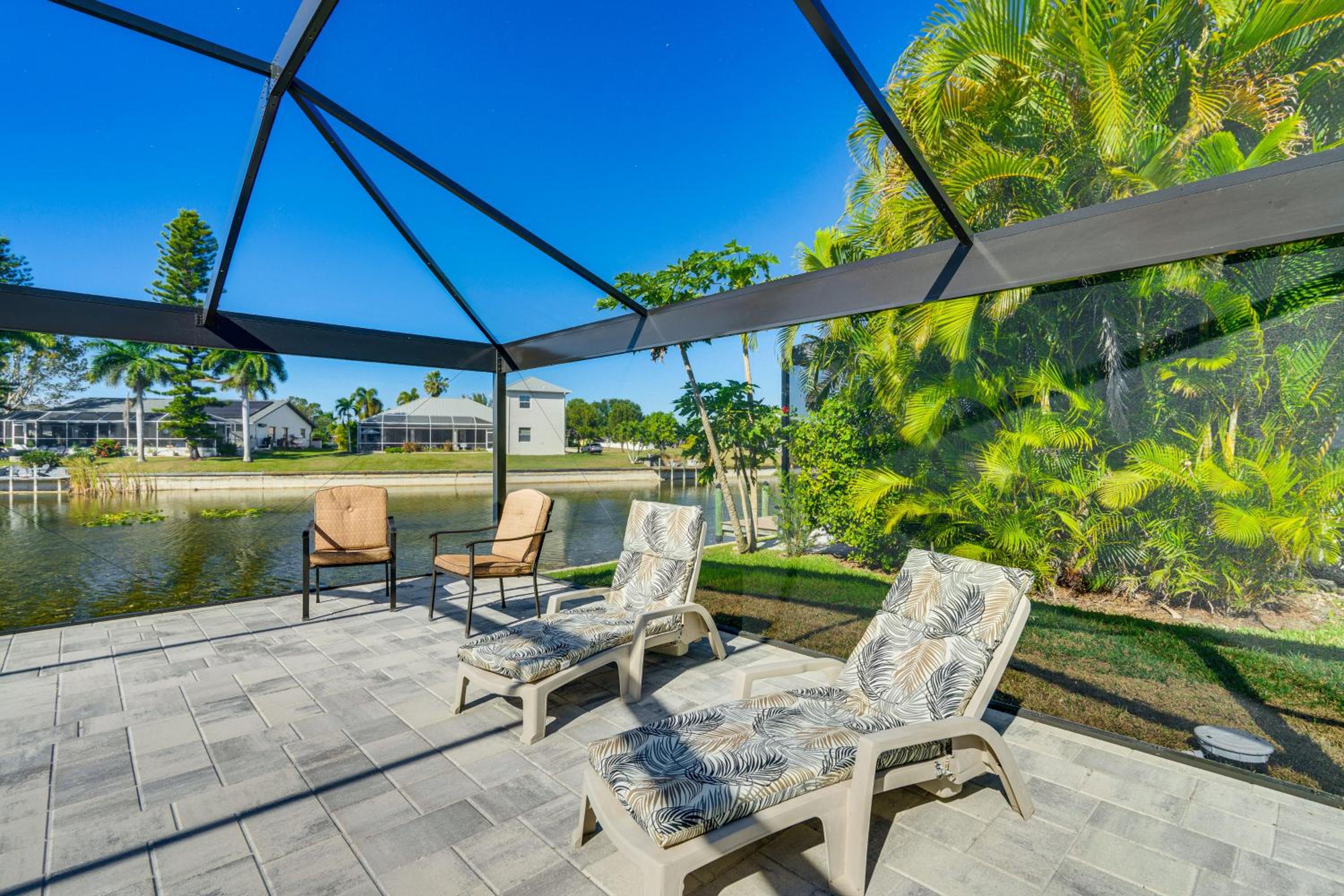 Waterfront Cape Coral Gem with Lanai, Pool and Dock!