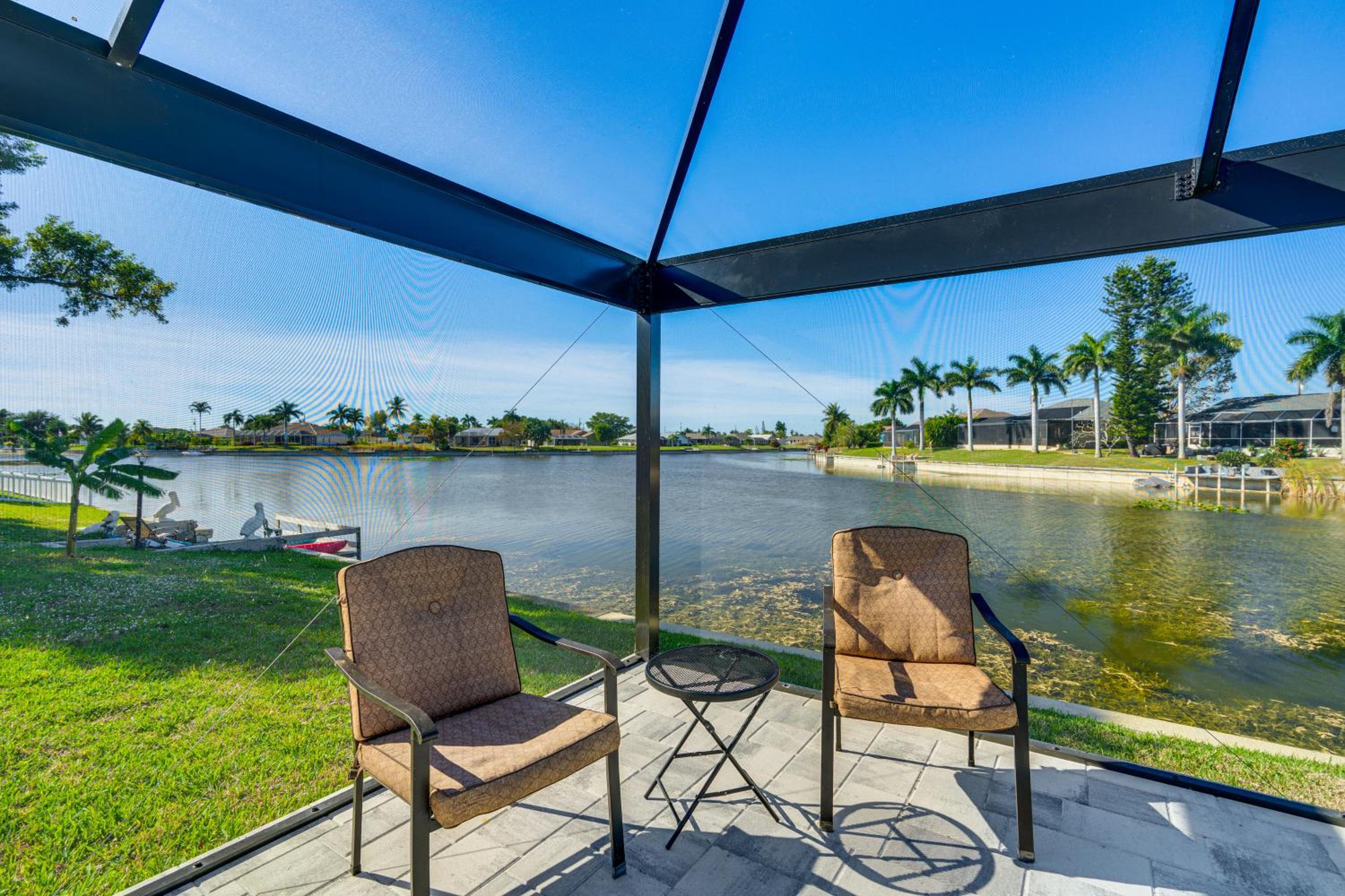 Waterfront Cape Coral Gem with Lanai, Pool and Dock!
