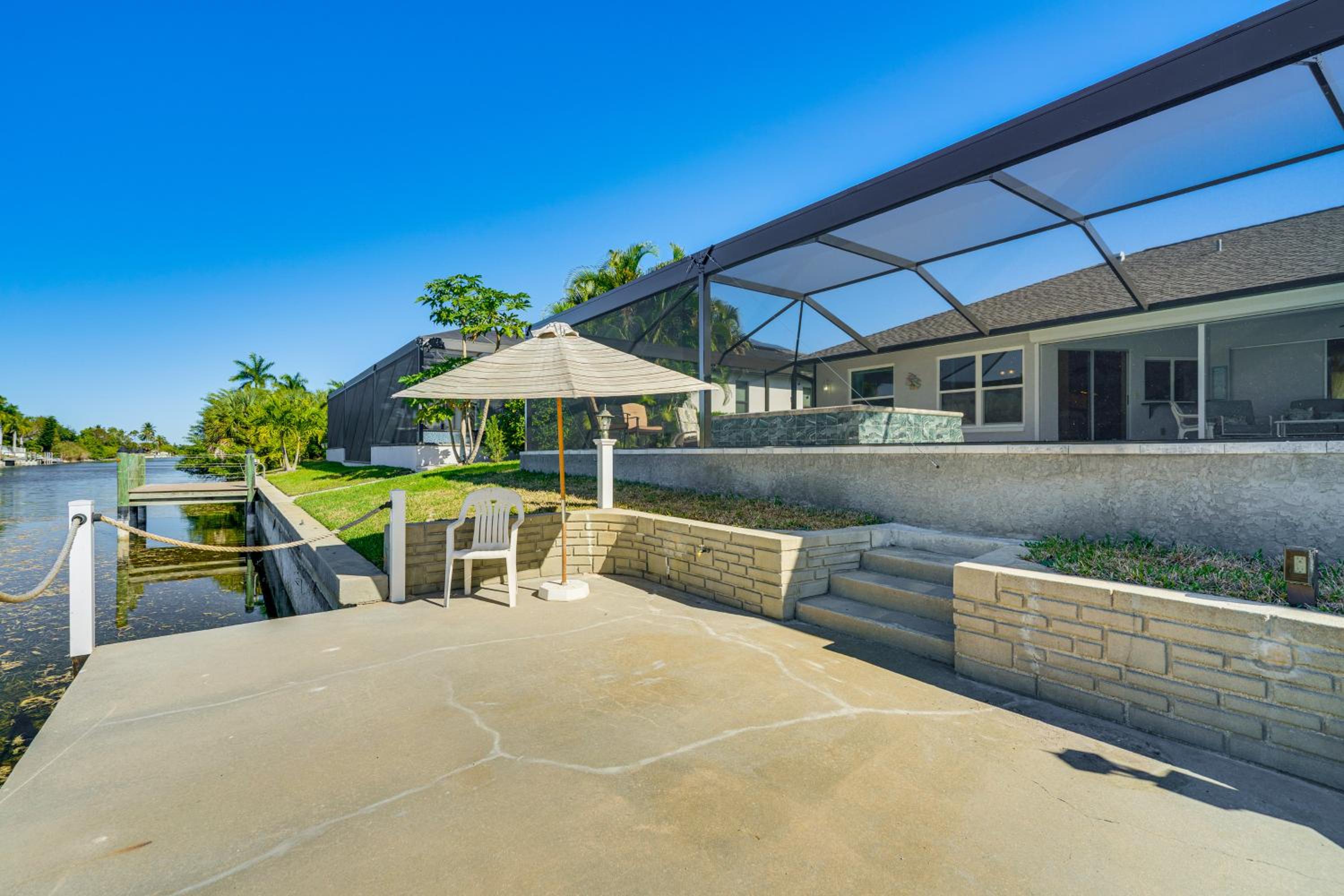Waterfront Cape Coral Gem with Lanai, Pool and Dock!