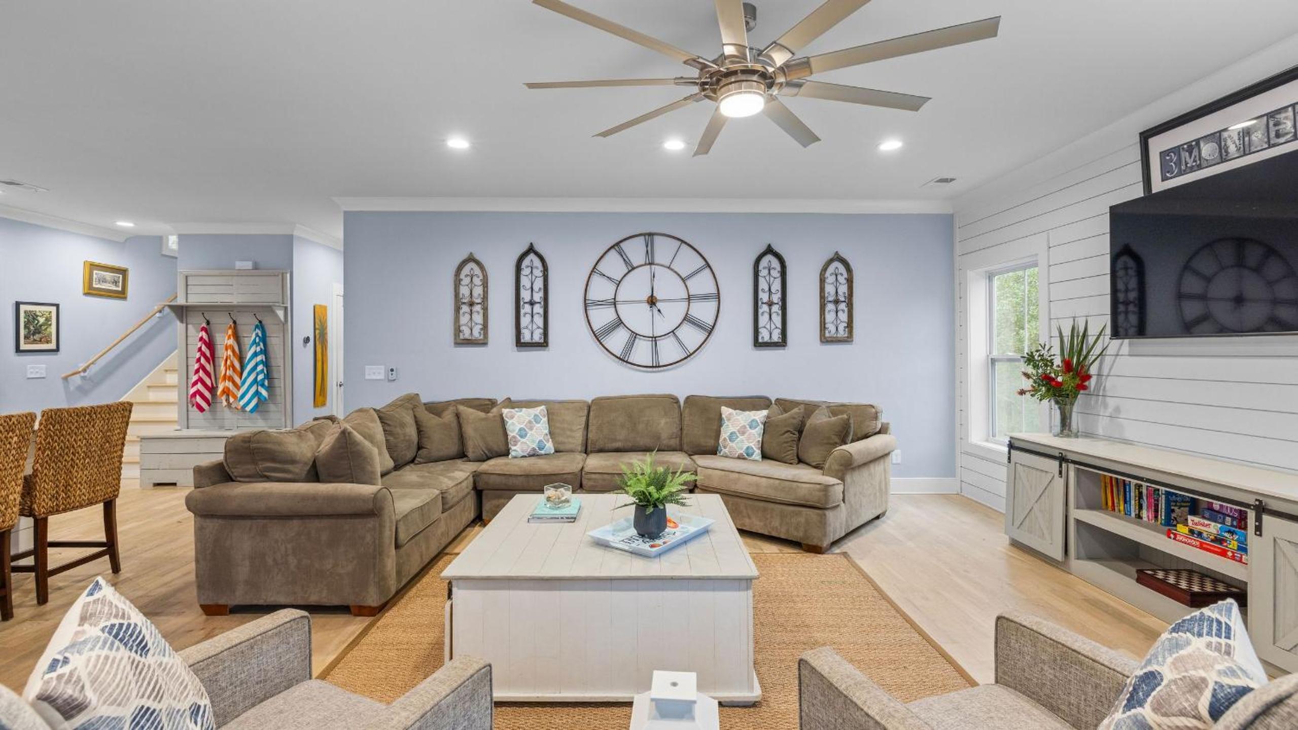 Folly Beach Getaway Near Sand Covered Lounge BBQ Outdoor TV Tidecrest by AvantStay