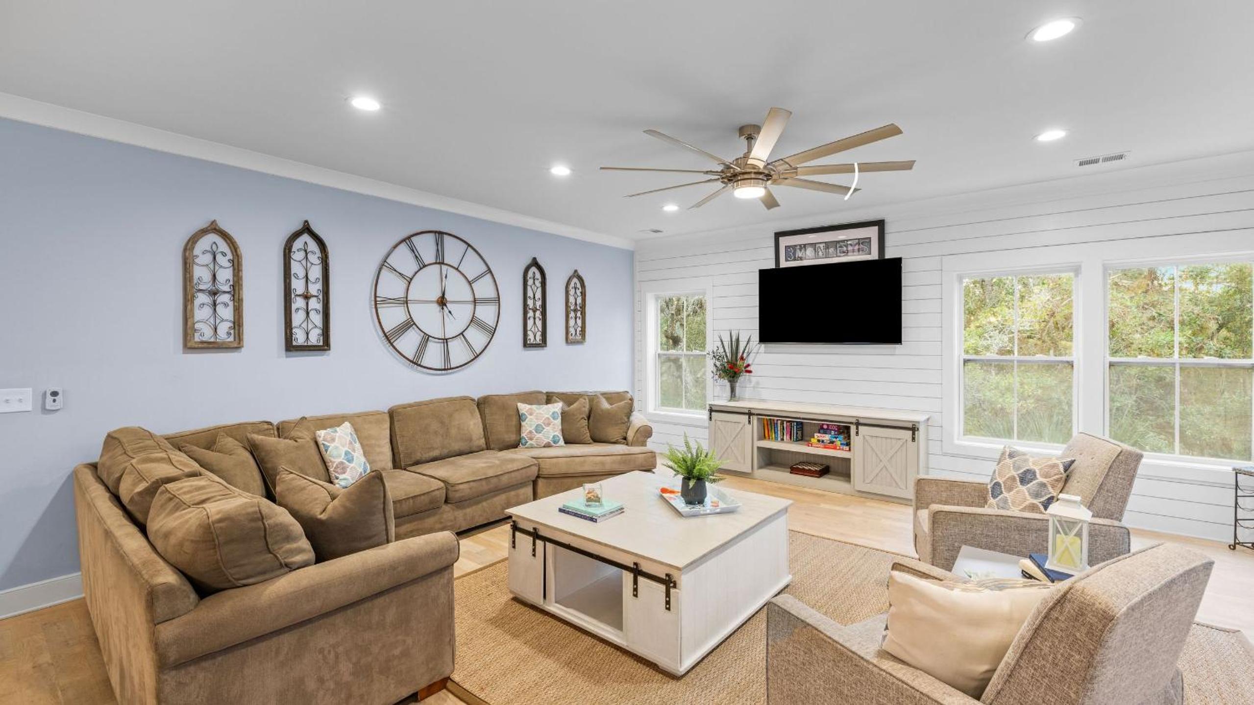 Folly Beach Getaway Near Sand Covered Lounge BBQ Outdoor TV Tidecrest by AvantStay