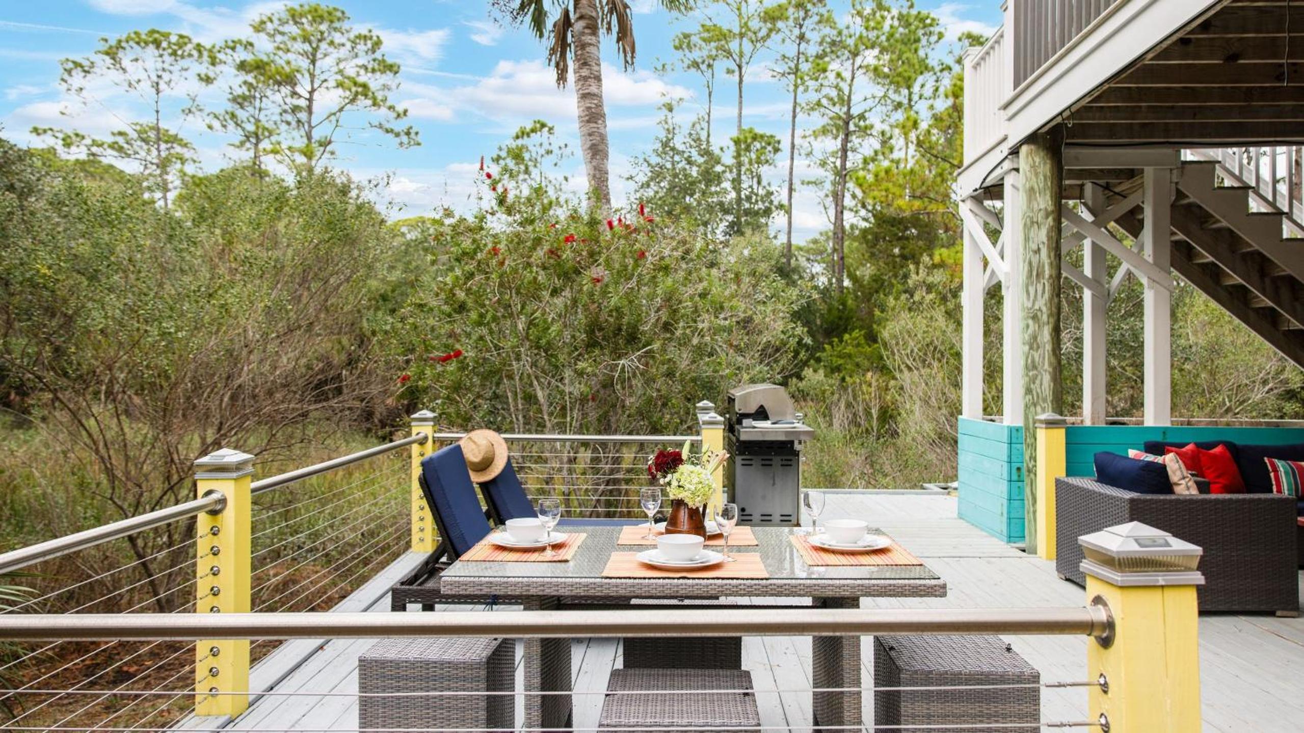Folly Beach Getaway Near Sand Covered Lounge BBQ Outdoor TV Tidecrest by AvantStay