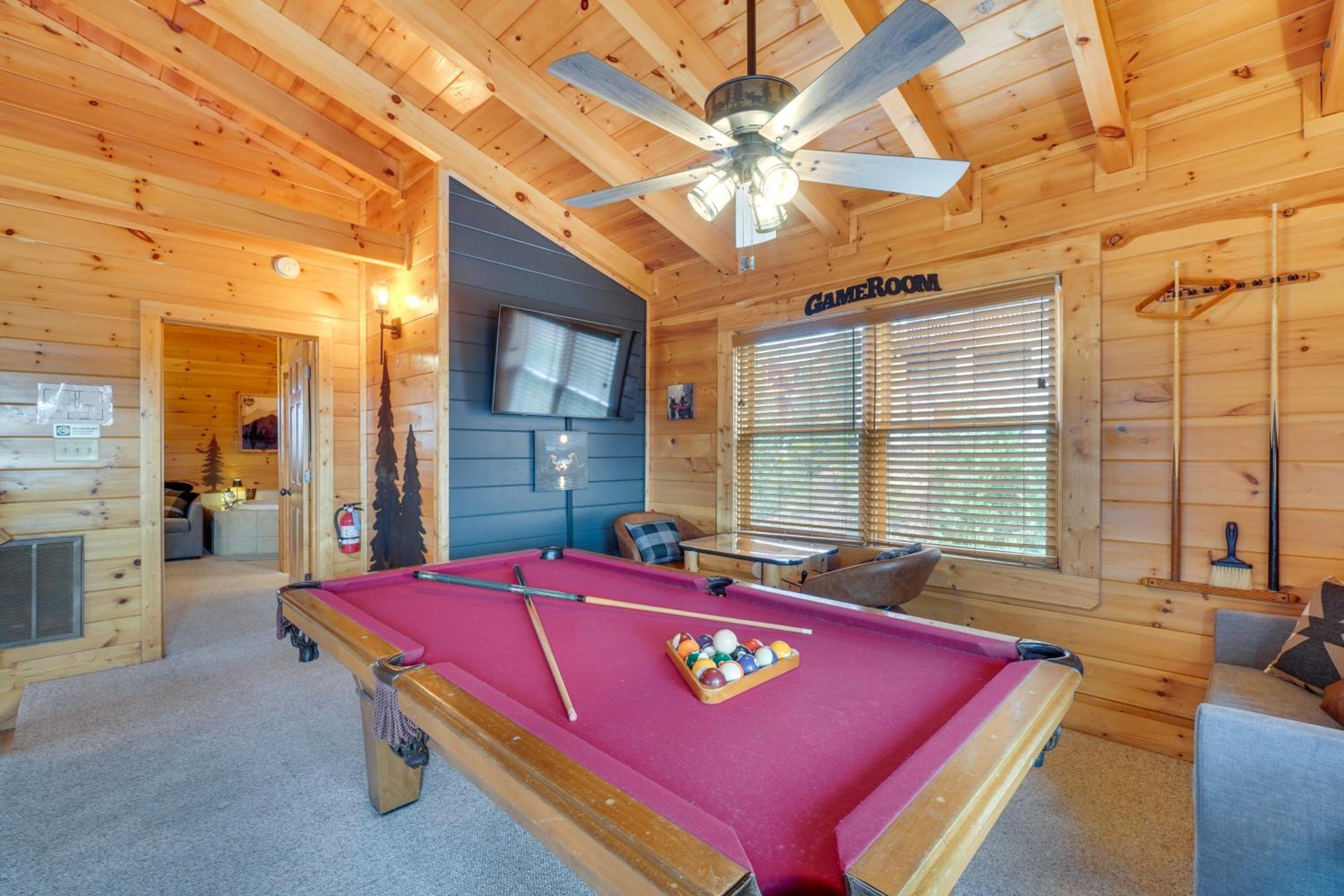 Resort-Style Smokies Cabin with Hot Tub and Game Room