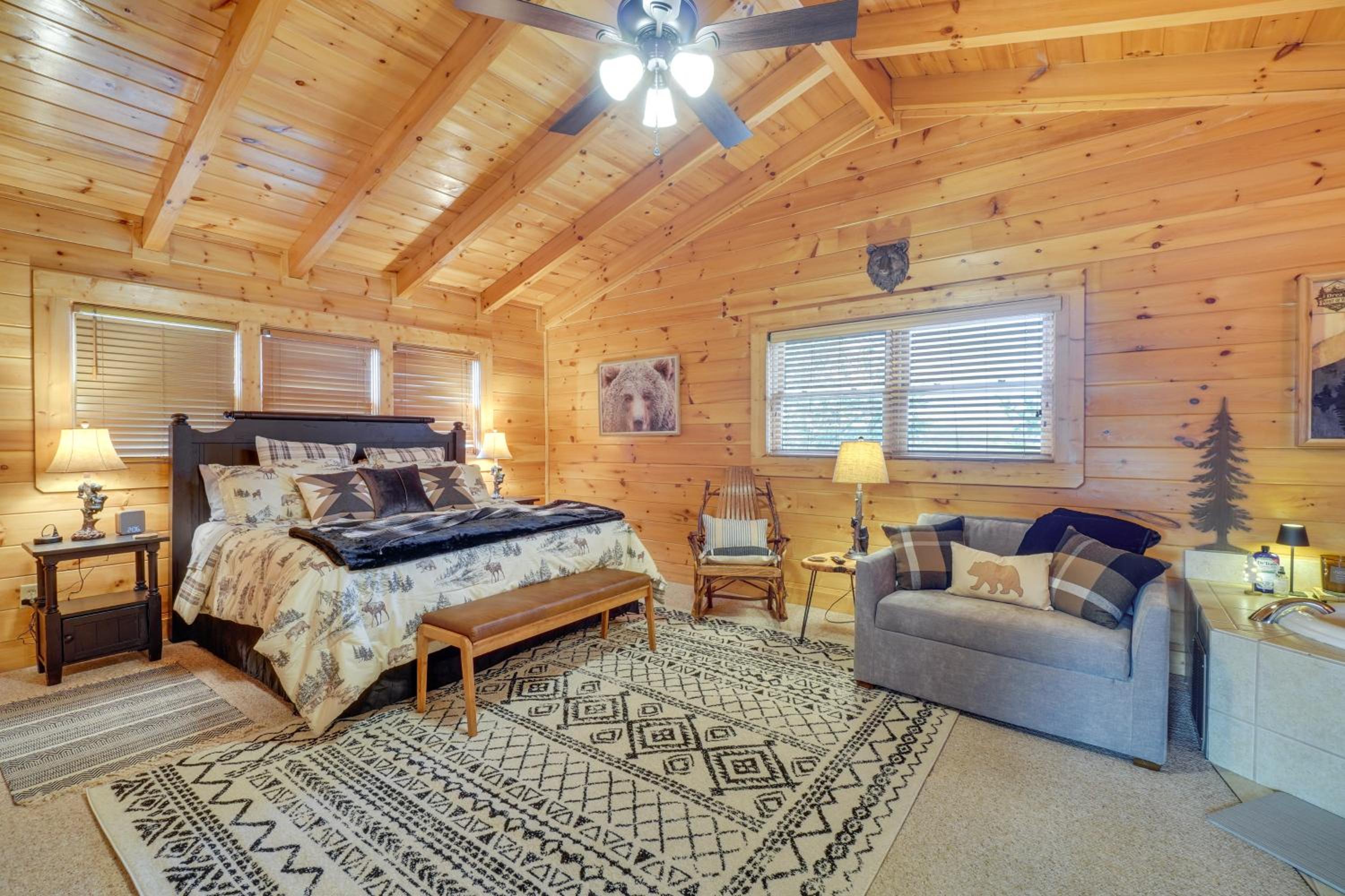 Resort-Style Smokies Cabin with Hot Tub and Game Room