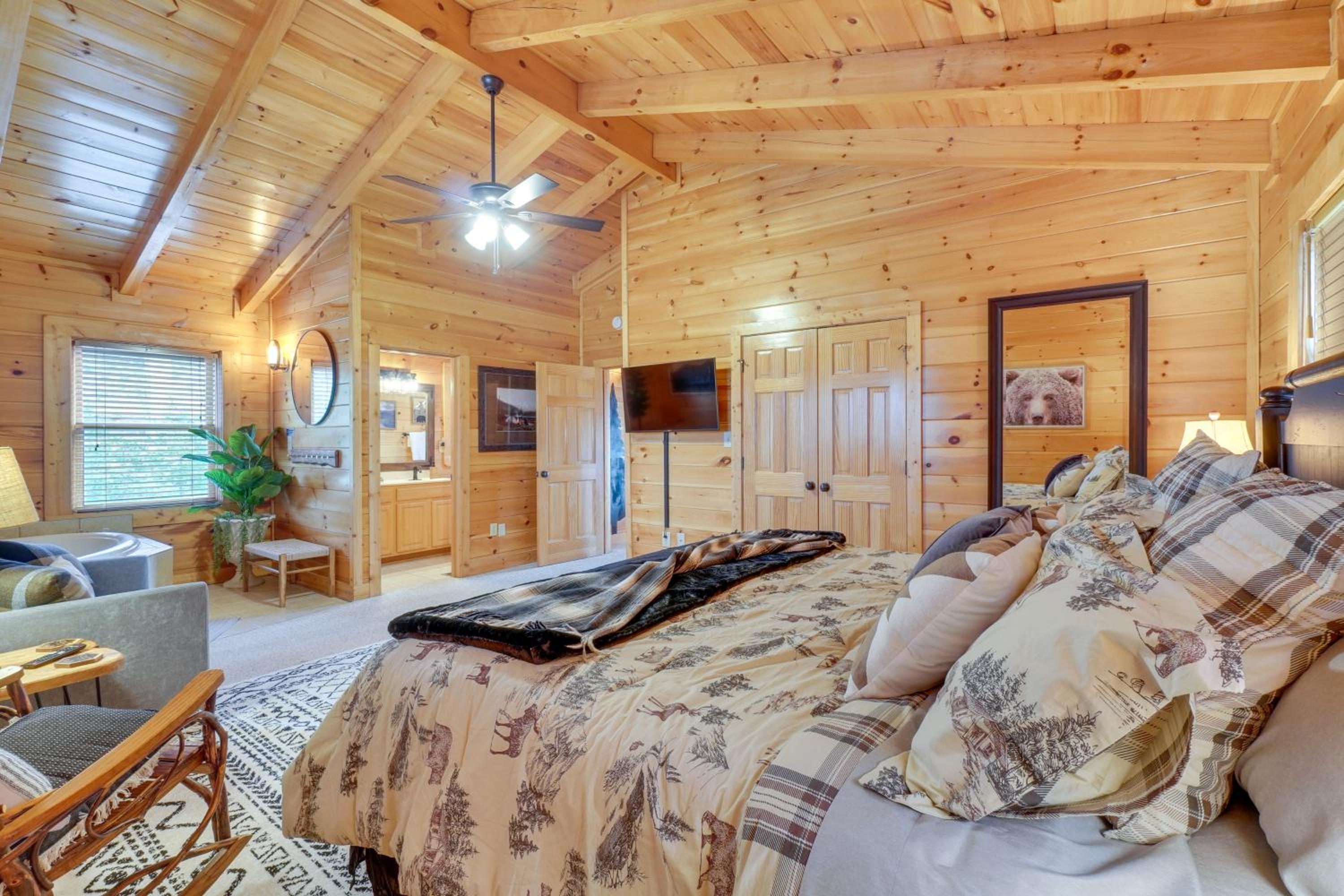 Resort-Style Smokies Cabin with Hot Tub and Game Room