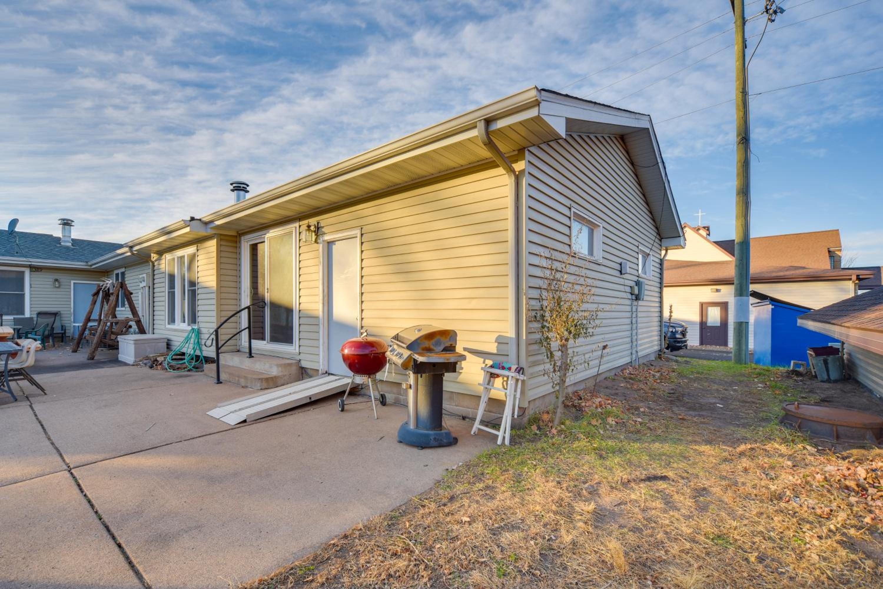 Walk to Crooked Lake Beach and Dtwn! Home with Patio