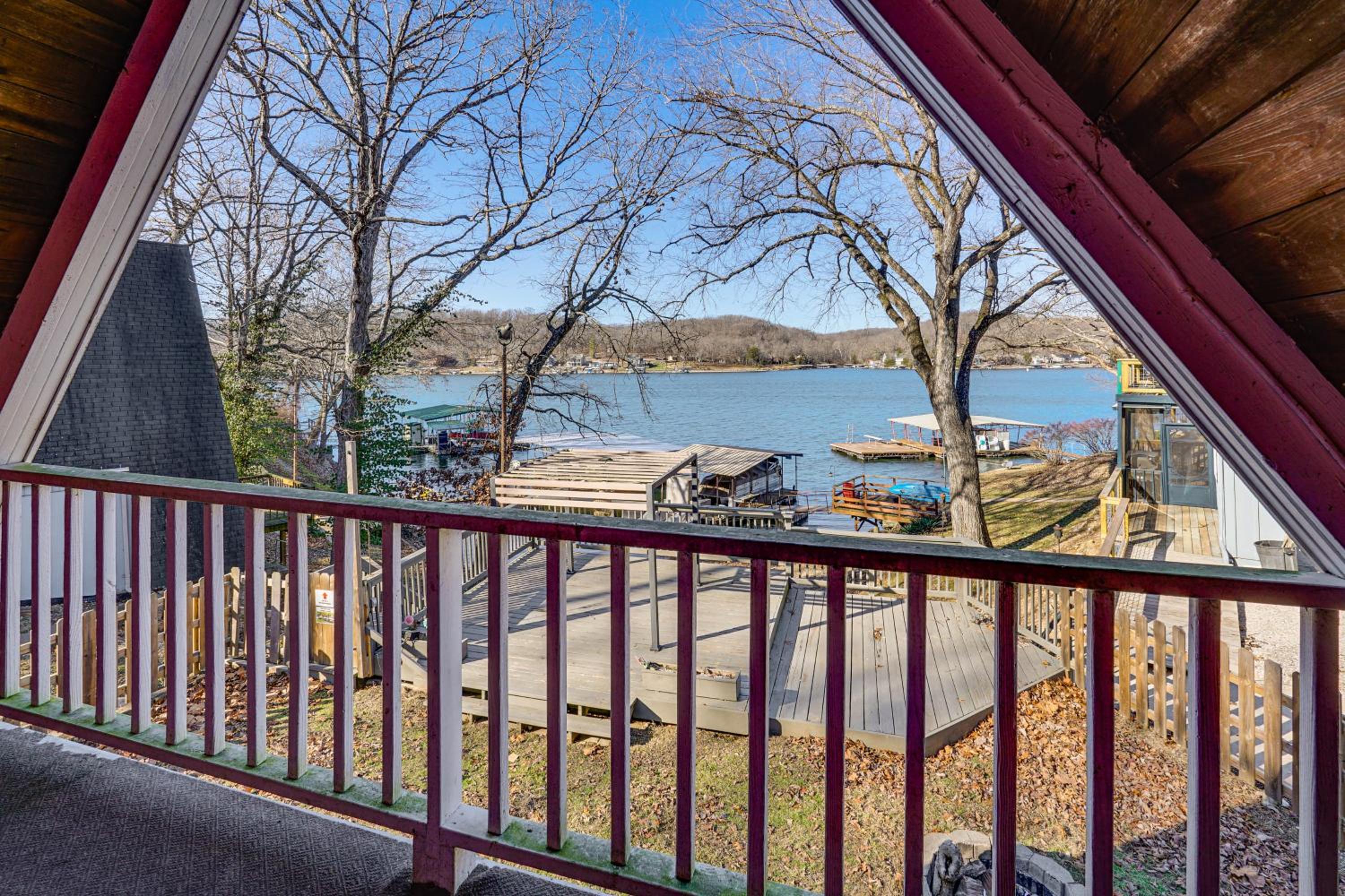 Steps to Shared Dock Lake of the Ozarks A-Frame!