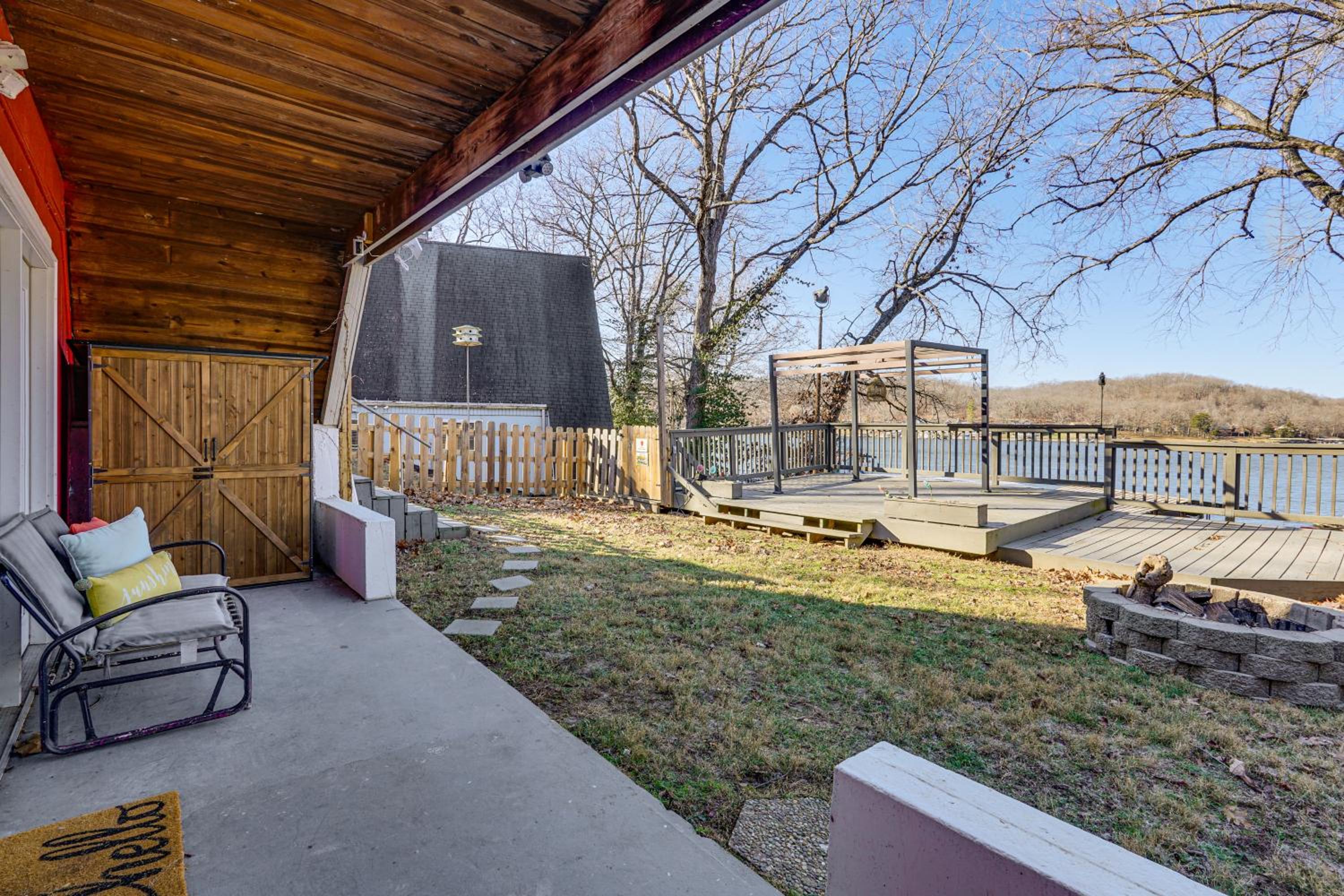 Steps to Shared Dock Lake of the Ozarks A-Frame!
