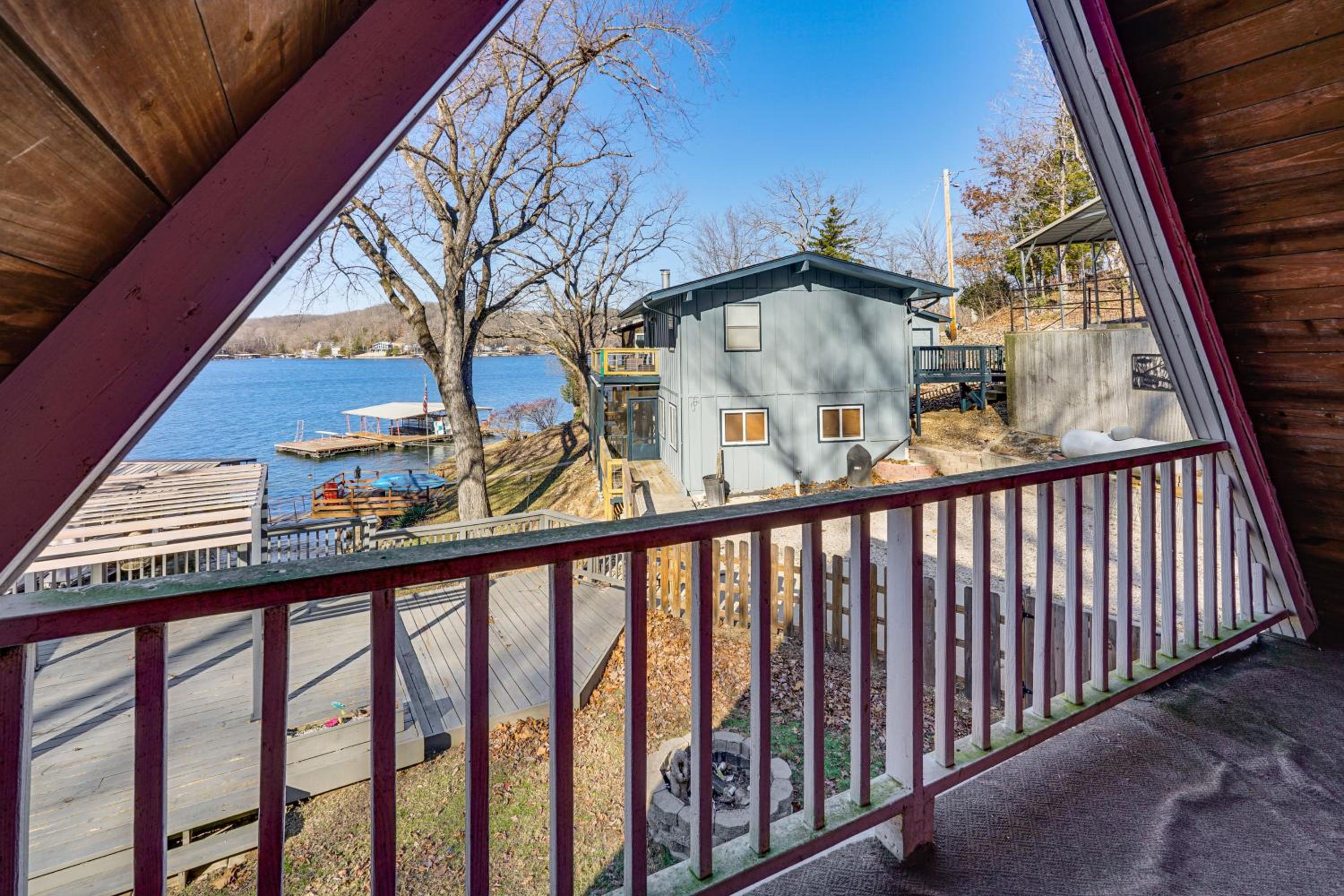 Steps to Shared Dock Lake of the Ozarks A-Frame!