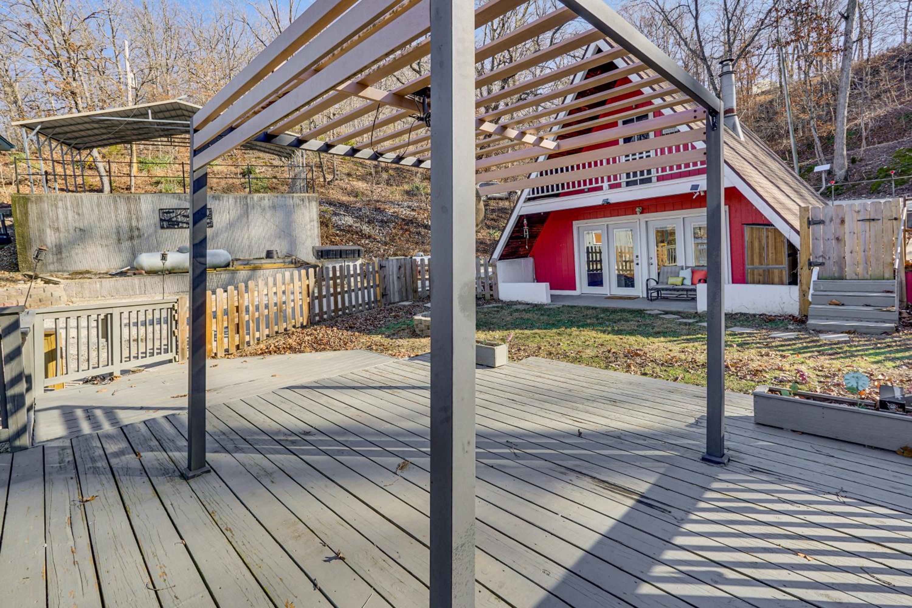 Steps to Shared Dock Lake of the Ozarks A-Frame!