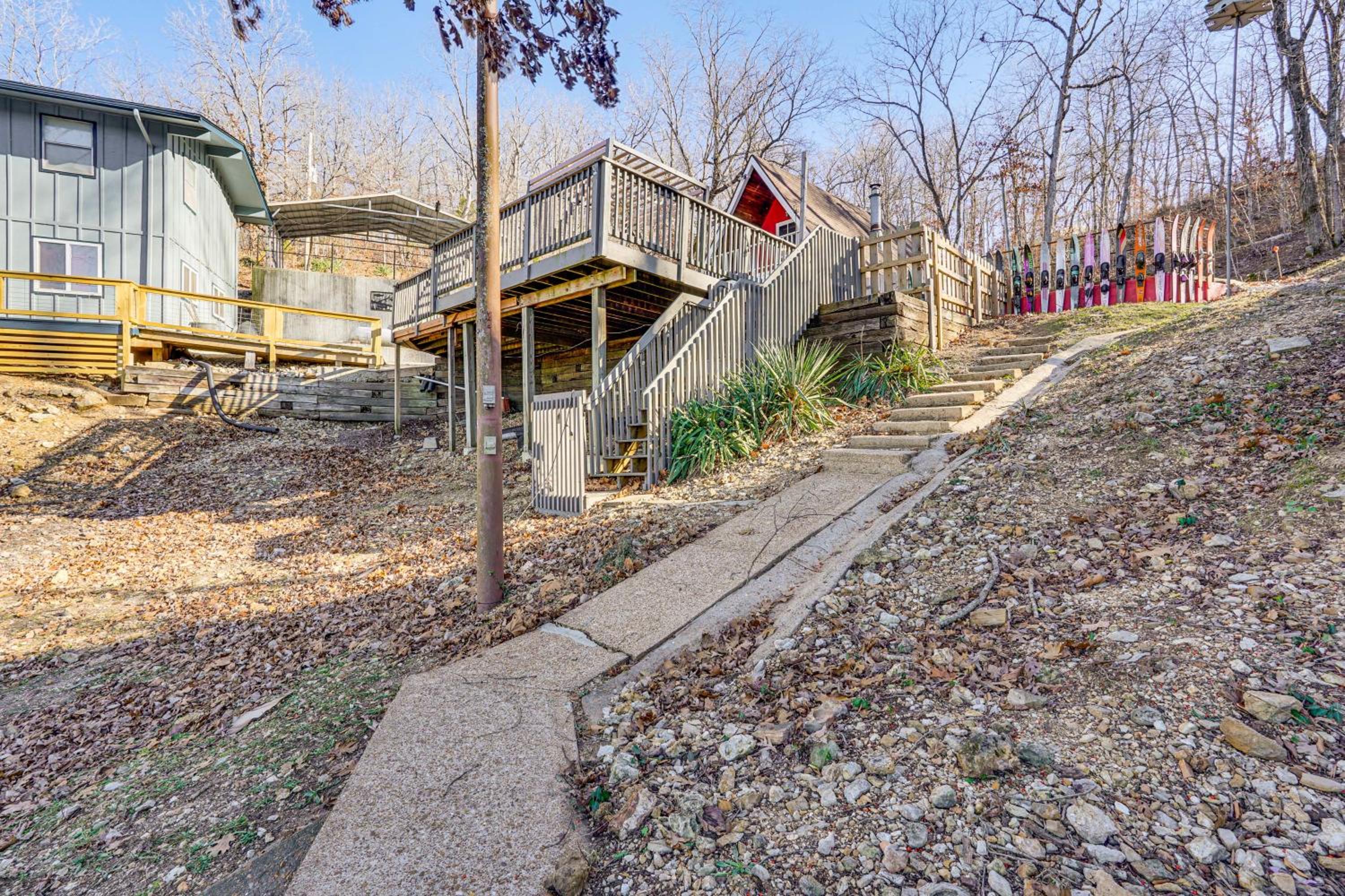 Steps to Shared Dock Lake of the Ozarks A-Frame!