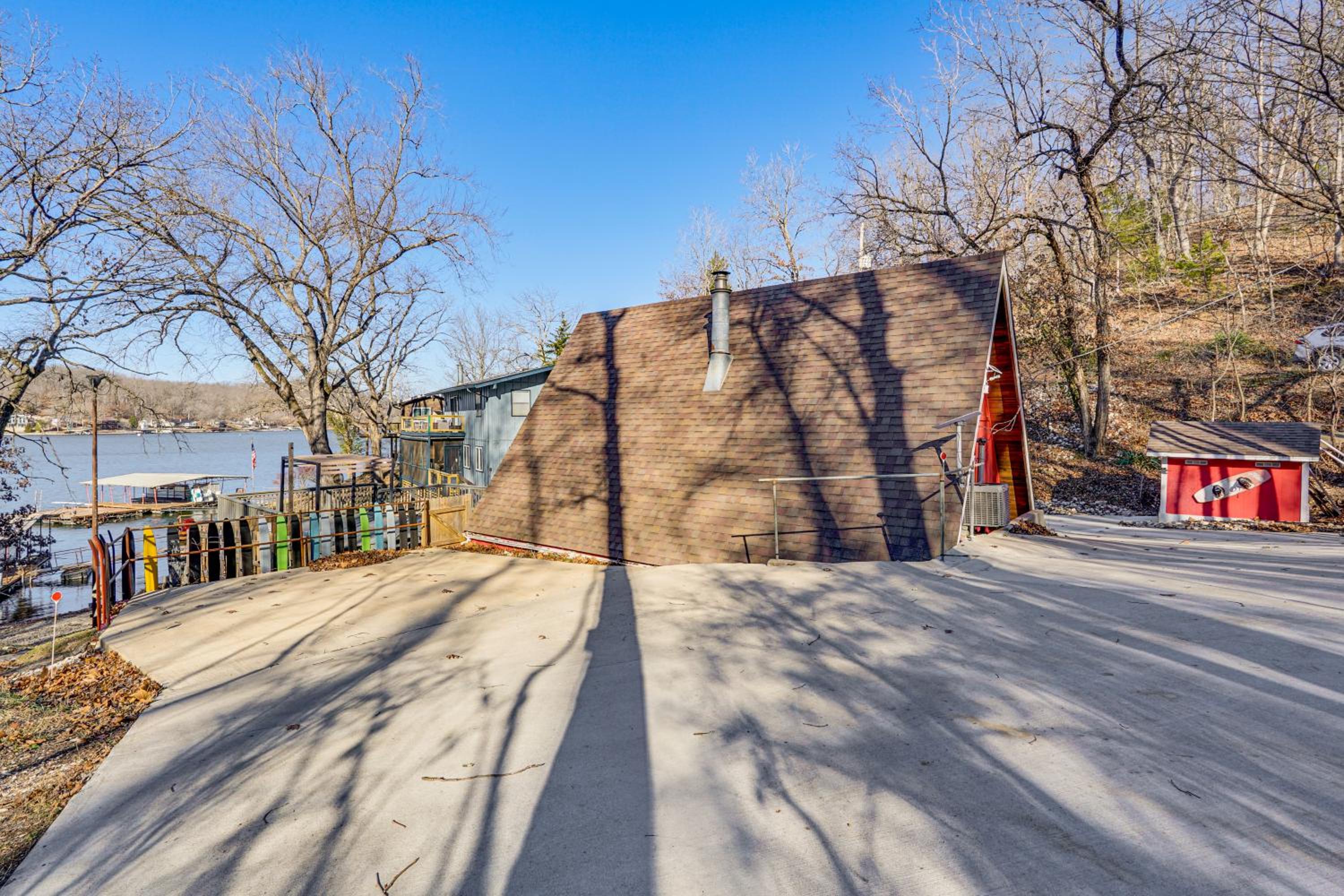 Steps to Shared Dock Lake of the Ozarks A-Frame!