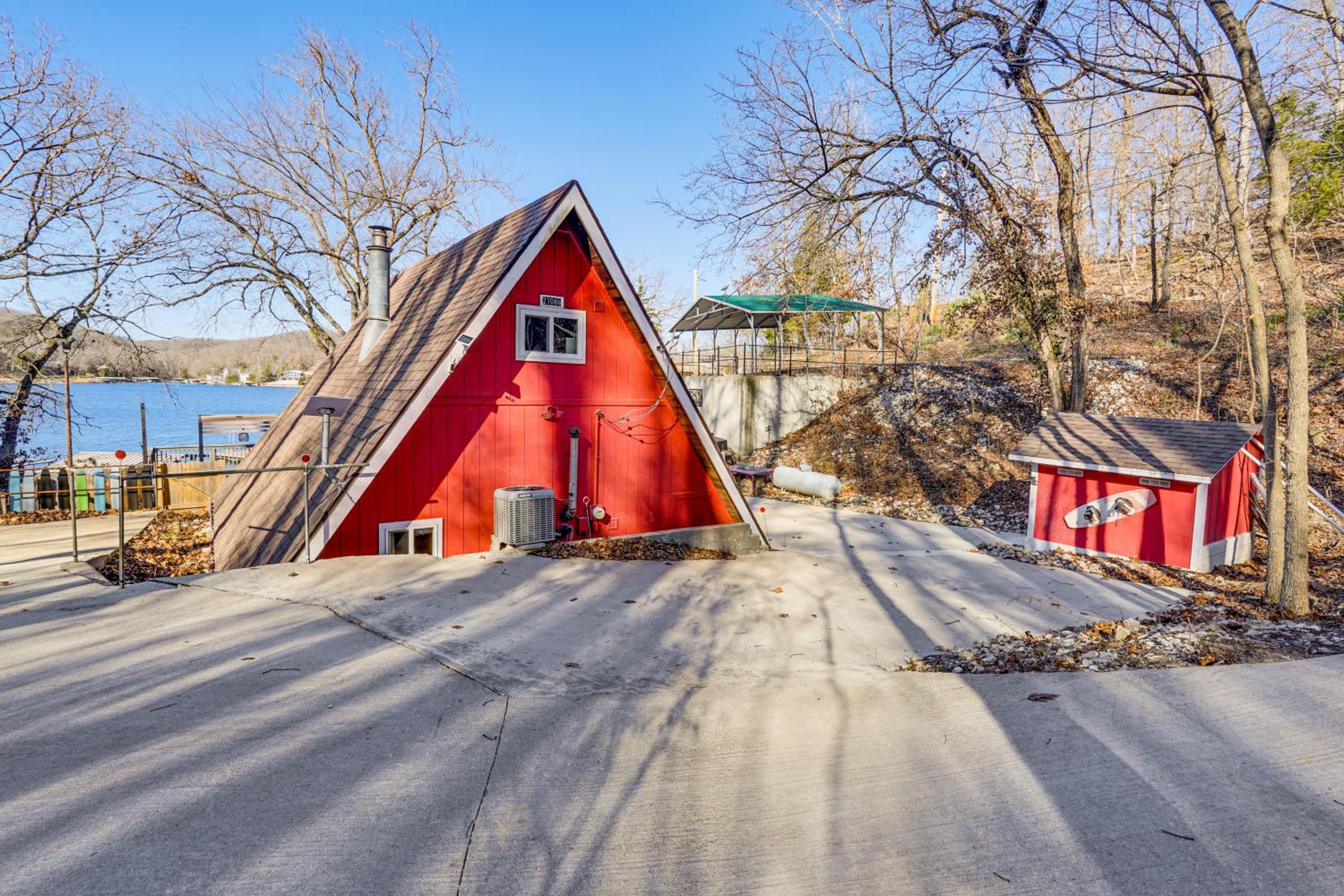 Steps to Shared Dock Lake of the Ozarks A-Frame!