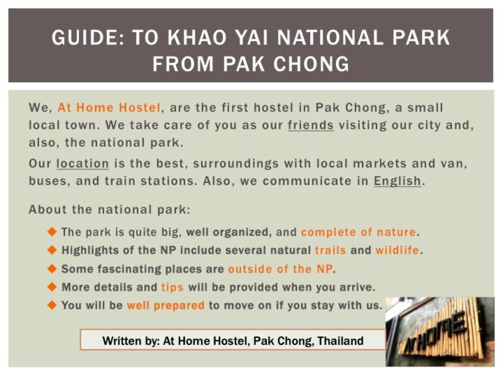 At Home Hostel, Pak Chong