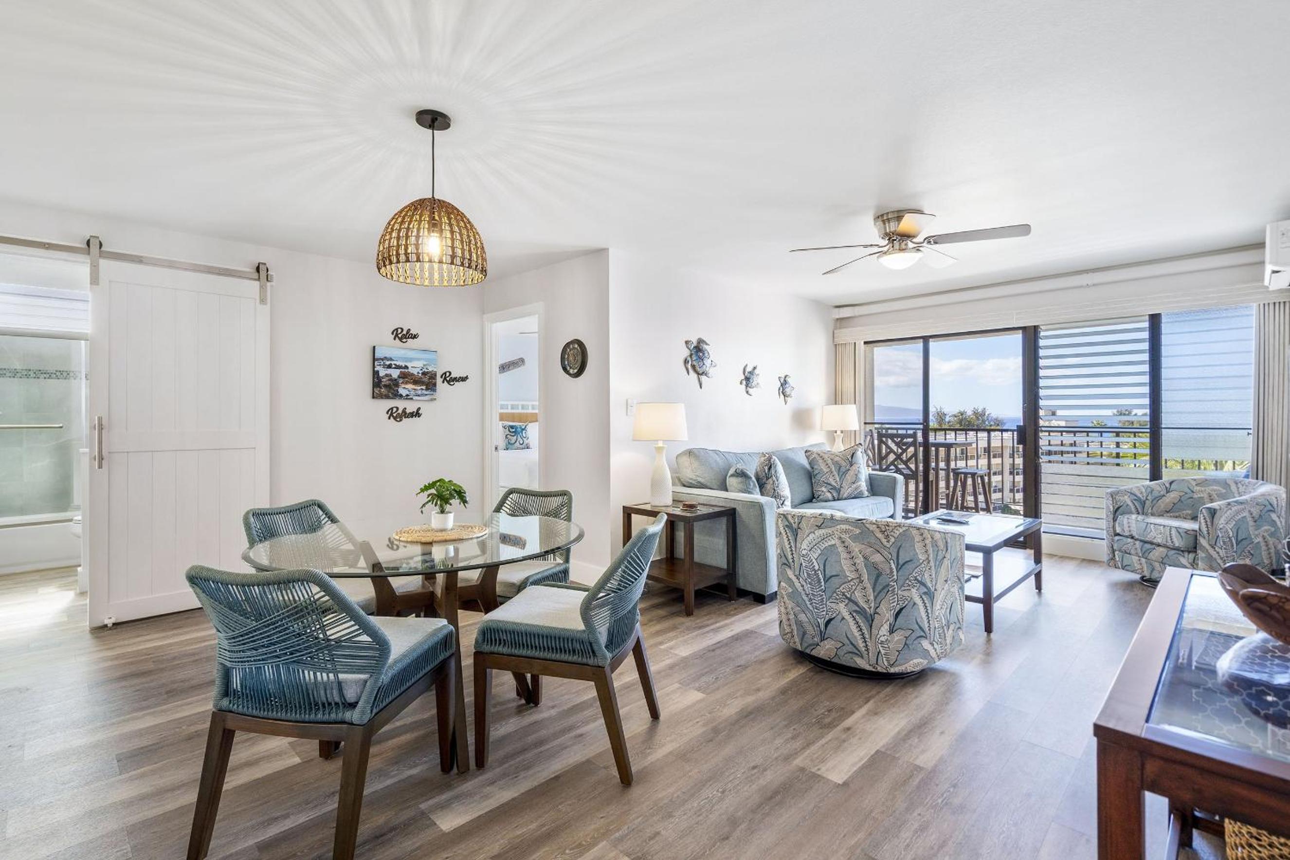 Kihei Akahi D-515: Newly Renovated Ocean View, No Carpet, 3 Zone Split AC, Wi-Fi