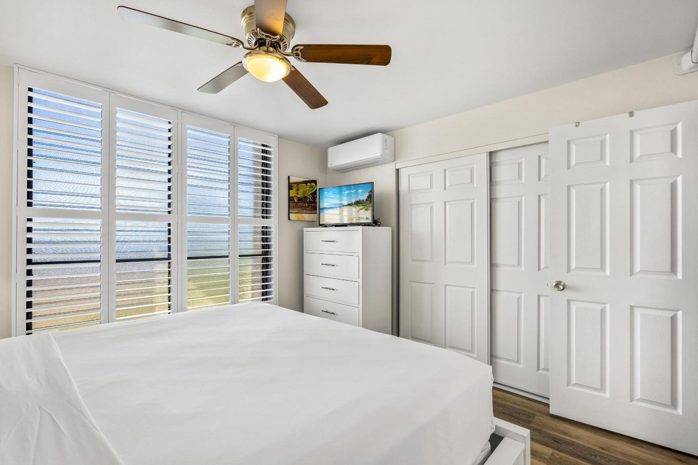 Kihei Akahi D-515: Newly Renovated Ocean View, No Carpet, 3 Zone Split AC, Wi-Fi