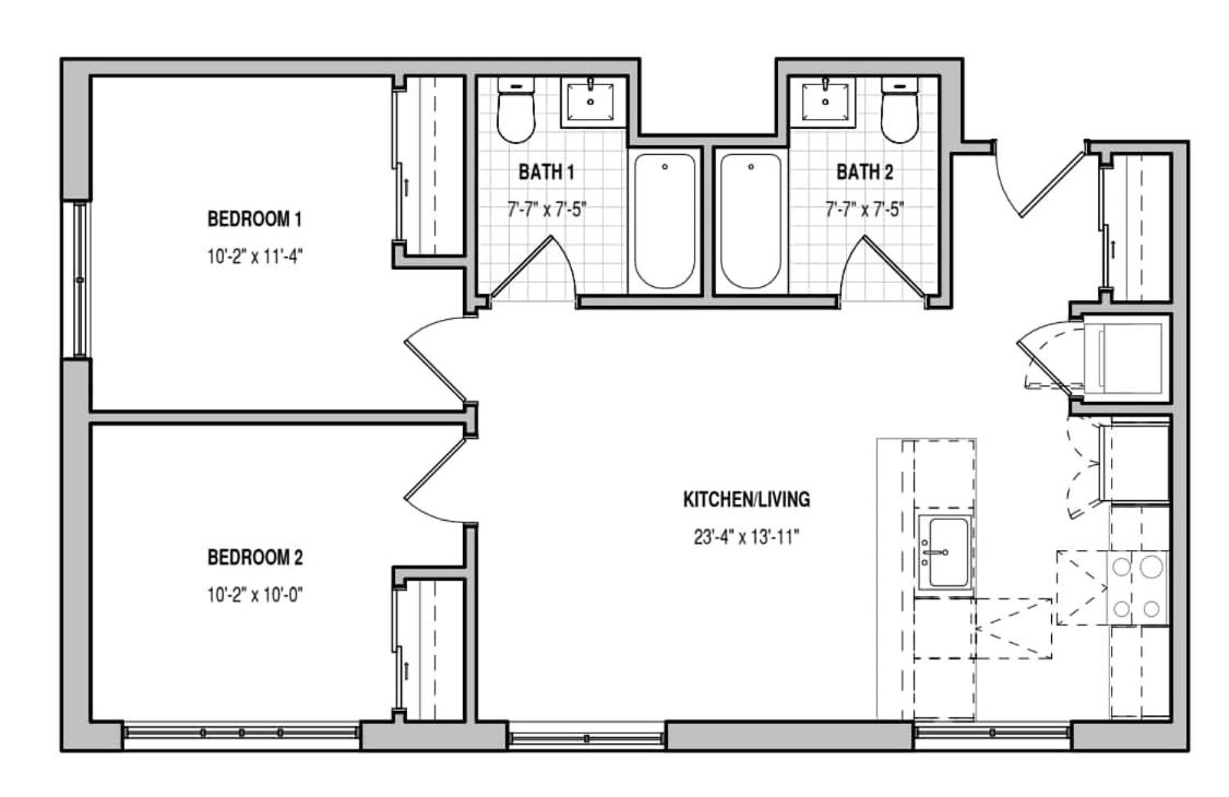 Edgewater Apt with Free Parking Gym Modern Living