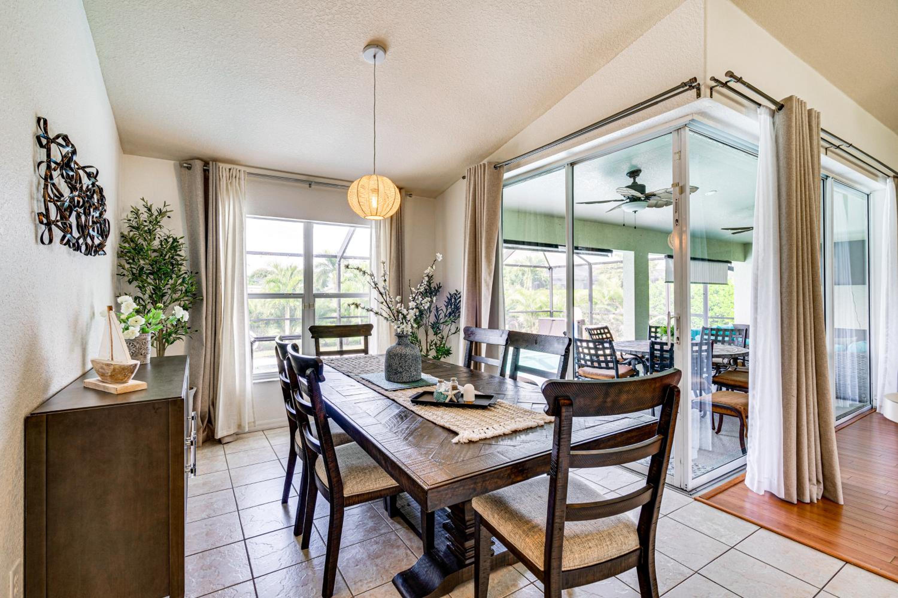 Poolside Lounge and Game Area Cape Coral Retreat