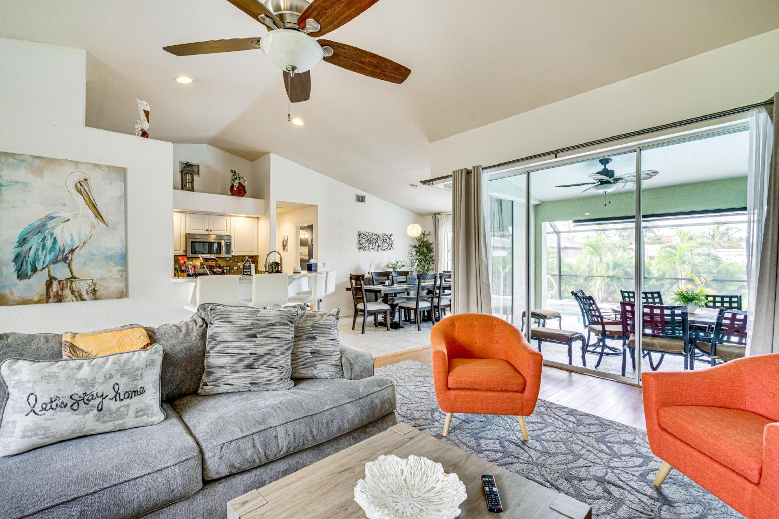 Poolside Lounge and Game Area Cape Coral Retreat