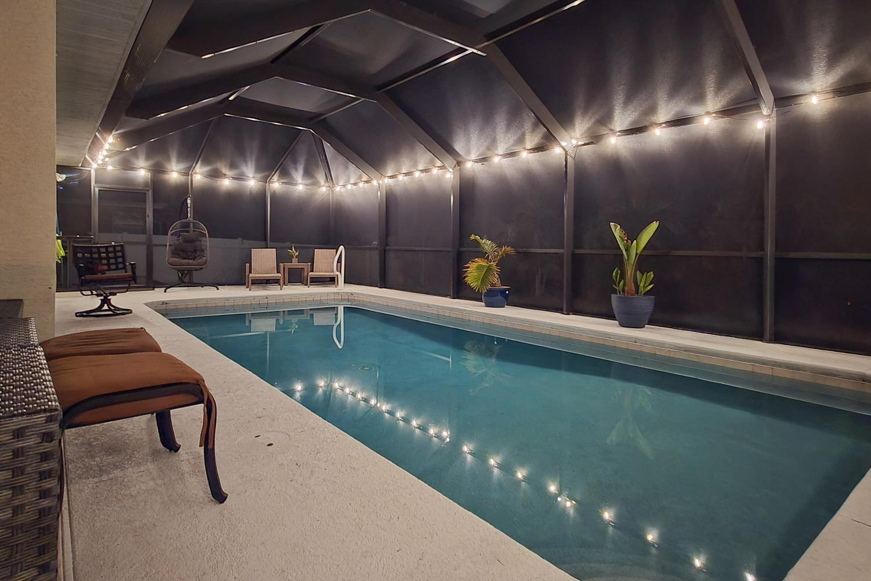 Poolside Lounge and Game Area Cape Coral Retreat