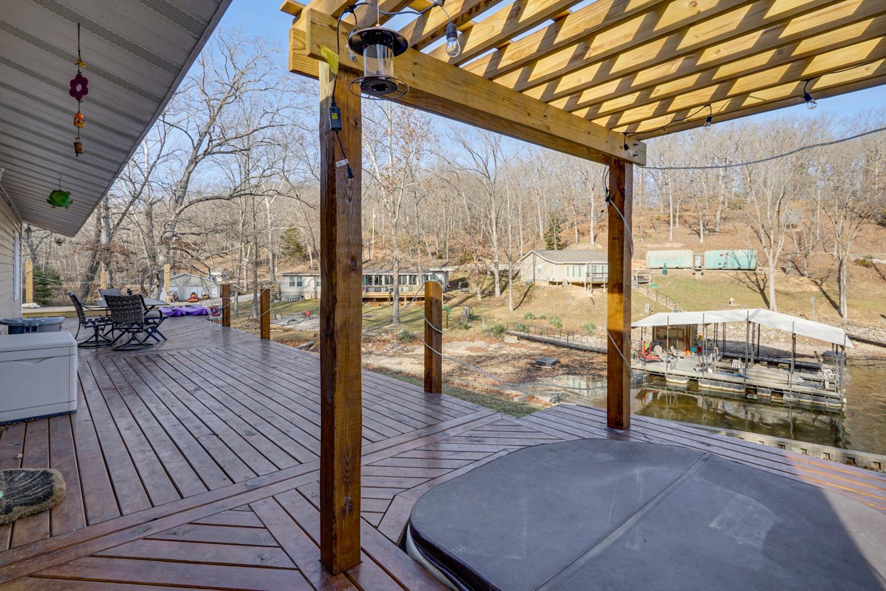 Lake Ozarks Home with Deck, Dock and Hot Tub