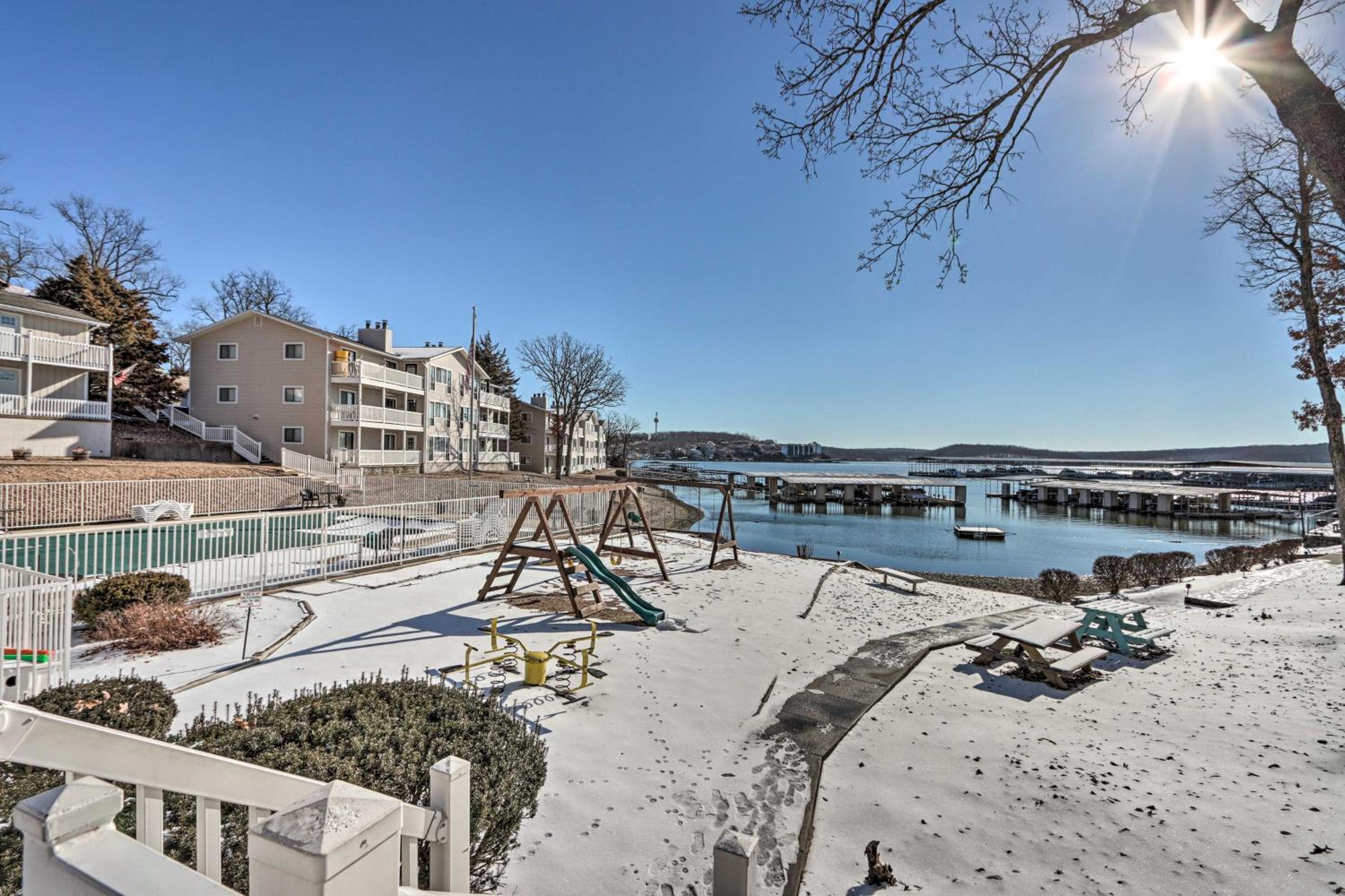 Balcony with Lake Views Waterfront Ozarks Condo!