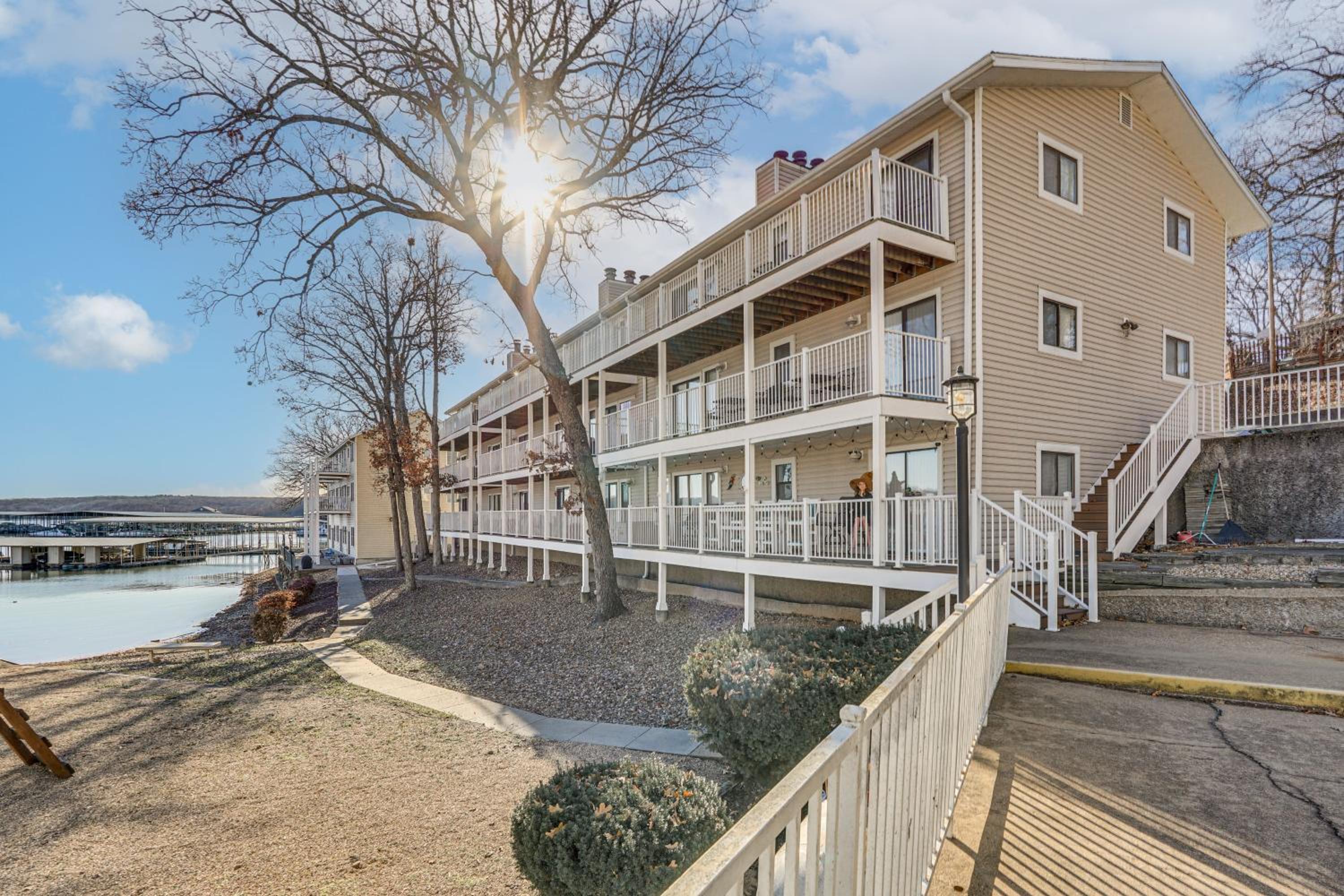 Balcony with Lake Views Waterfront Ozarks Condo!