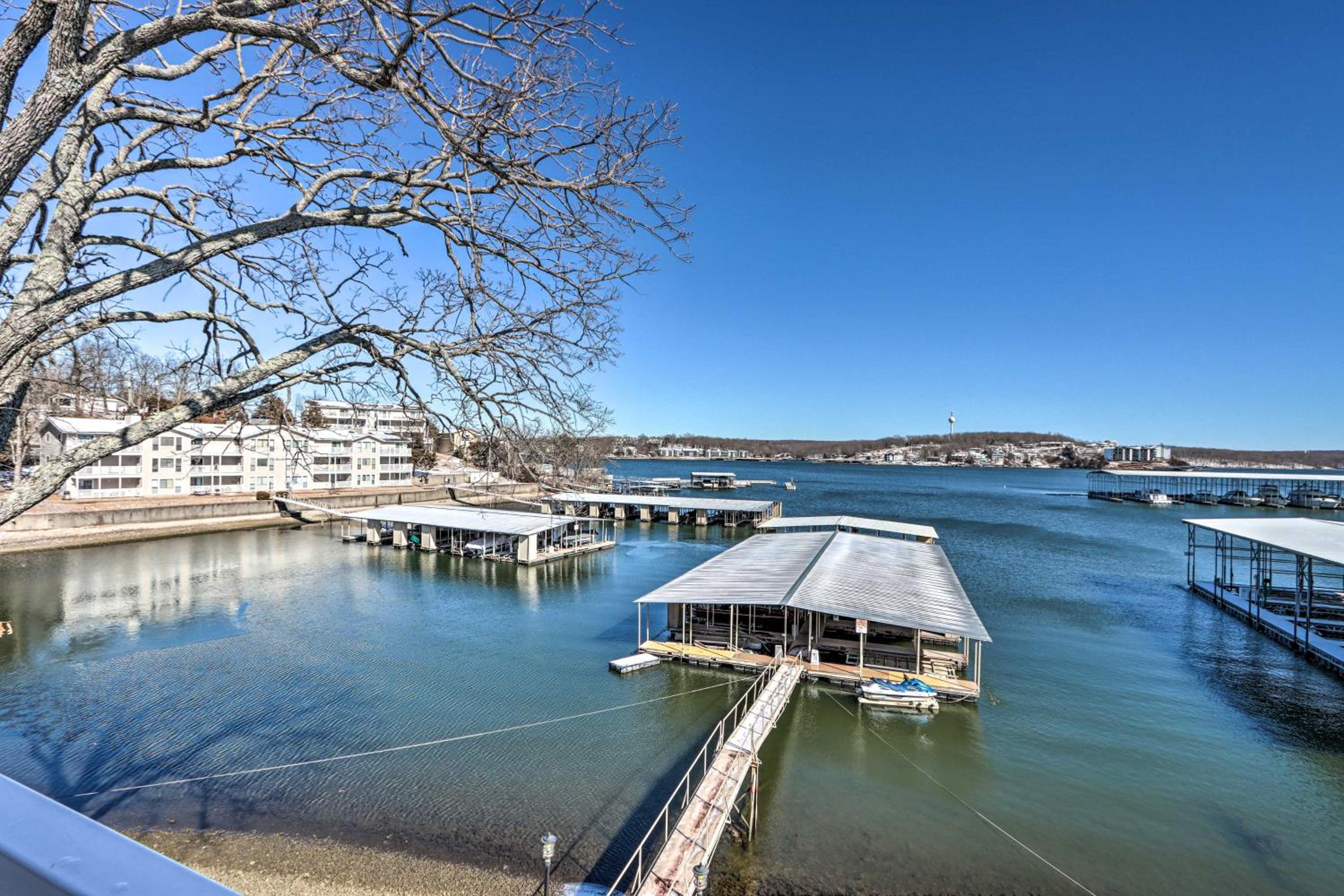 Balcony with Lake Views Waterfront Ozarks Condo!