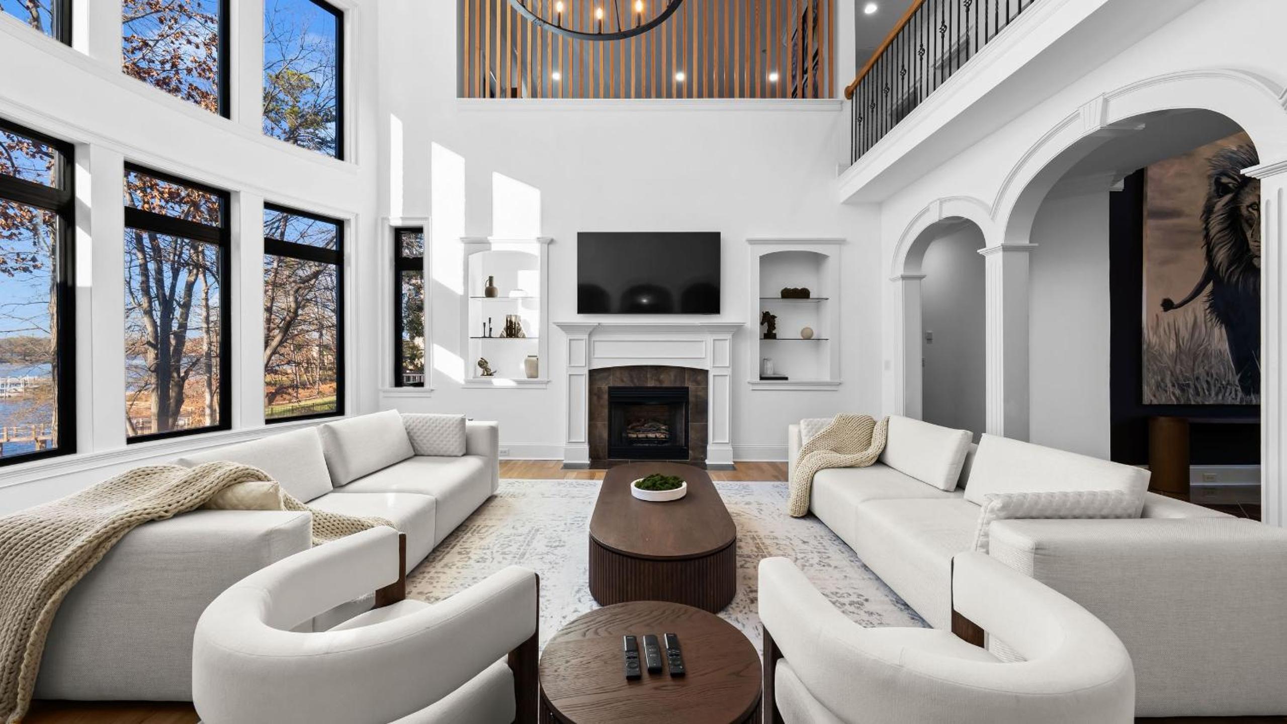 Spacious Lake Norman Home w Tennis Court Firepit Deck Lion Manor by AvantStay