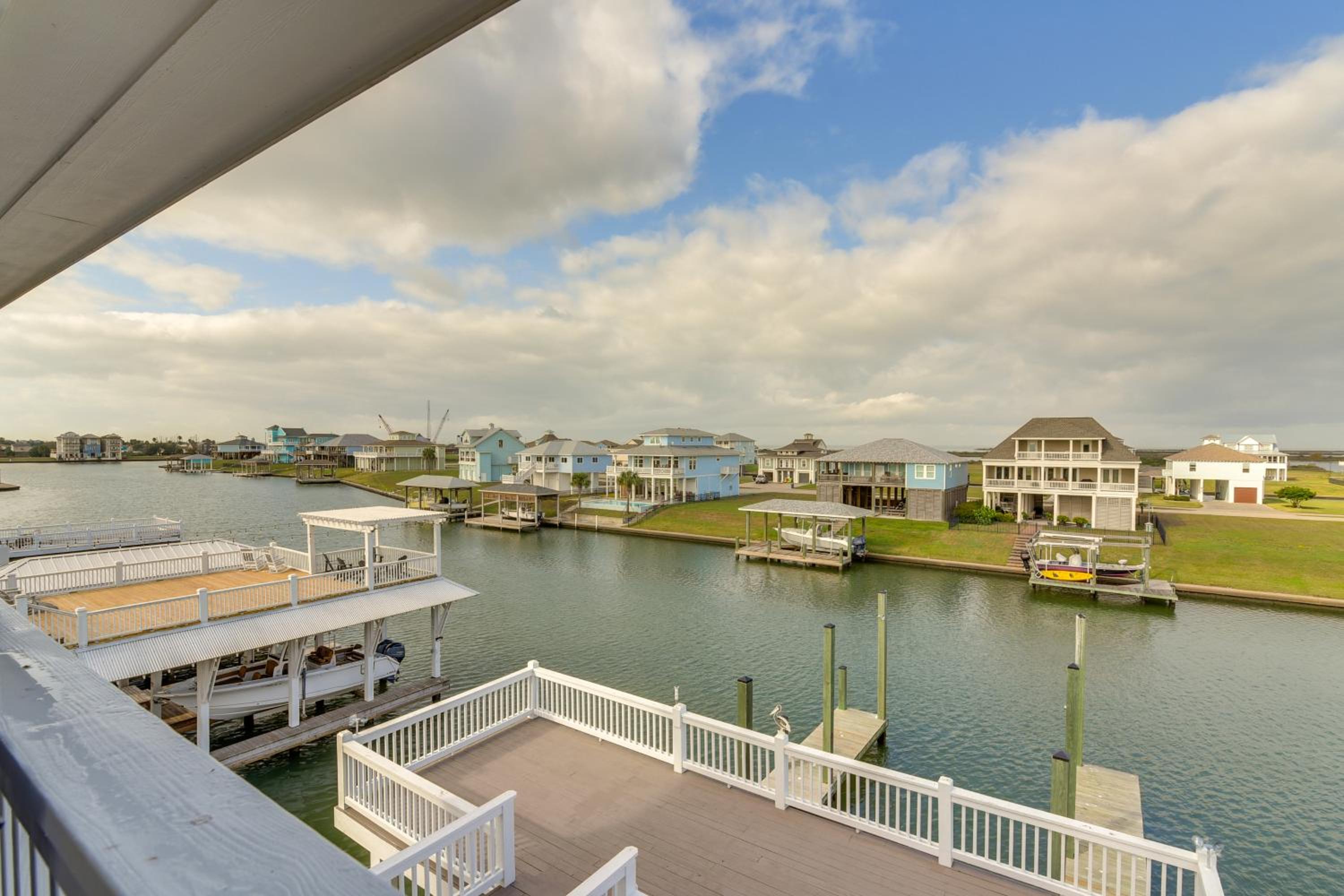 Walk to Beach! Bayfront Port Bolivar Home with Dock