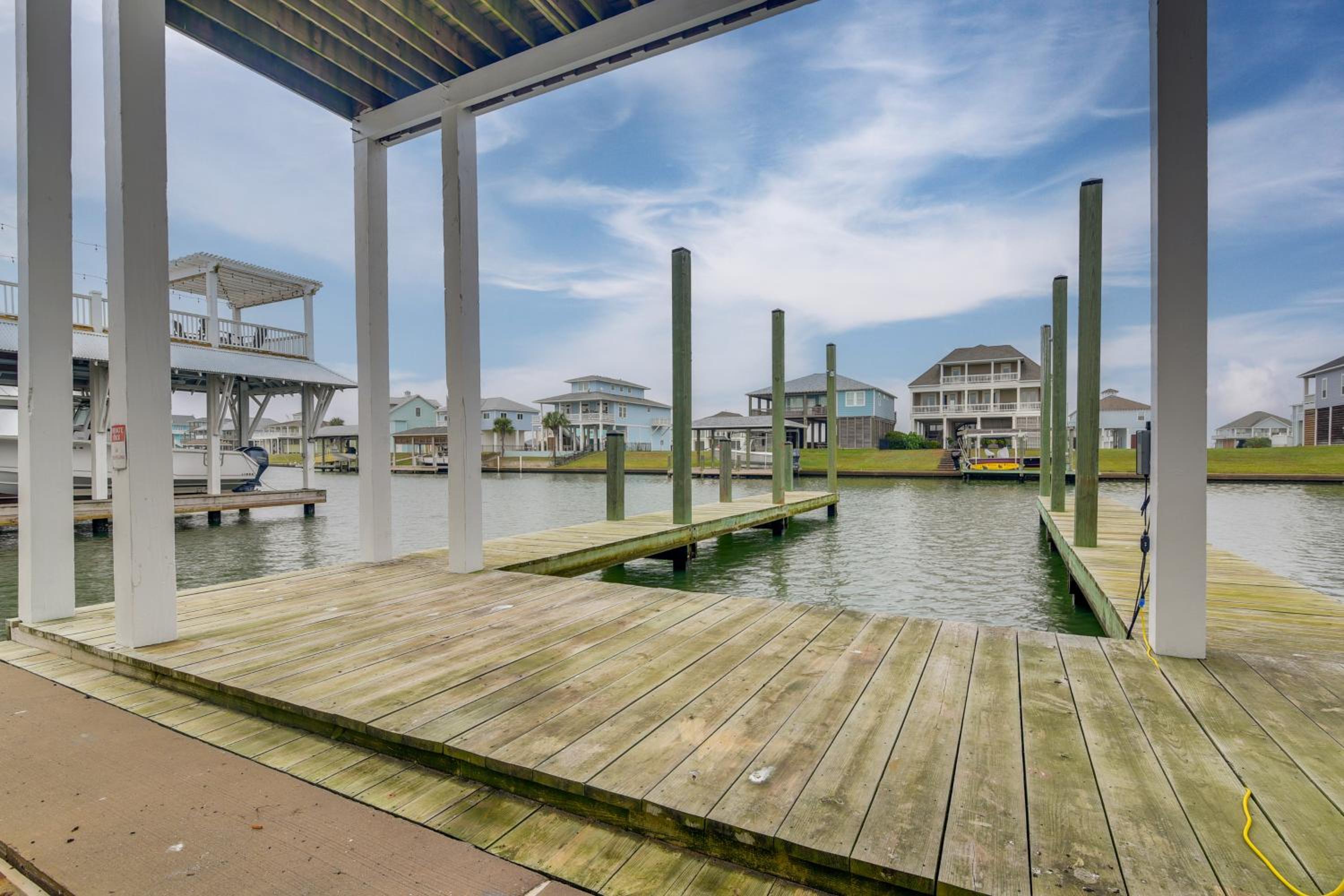 Walk to Beach! Bayfront Port Bolivar Home with Dock