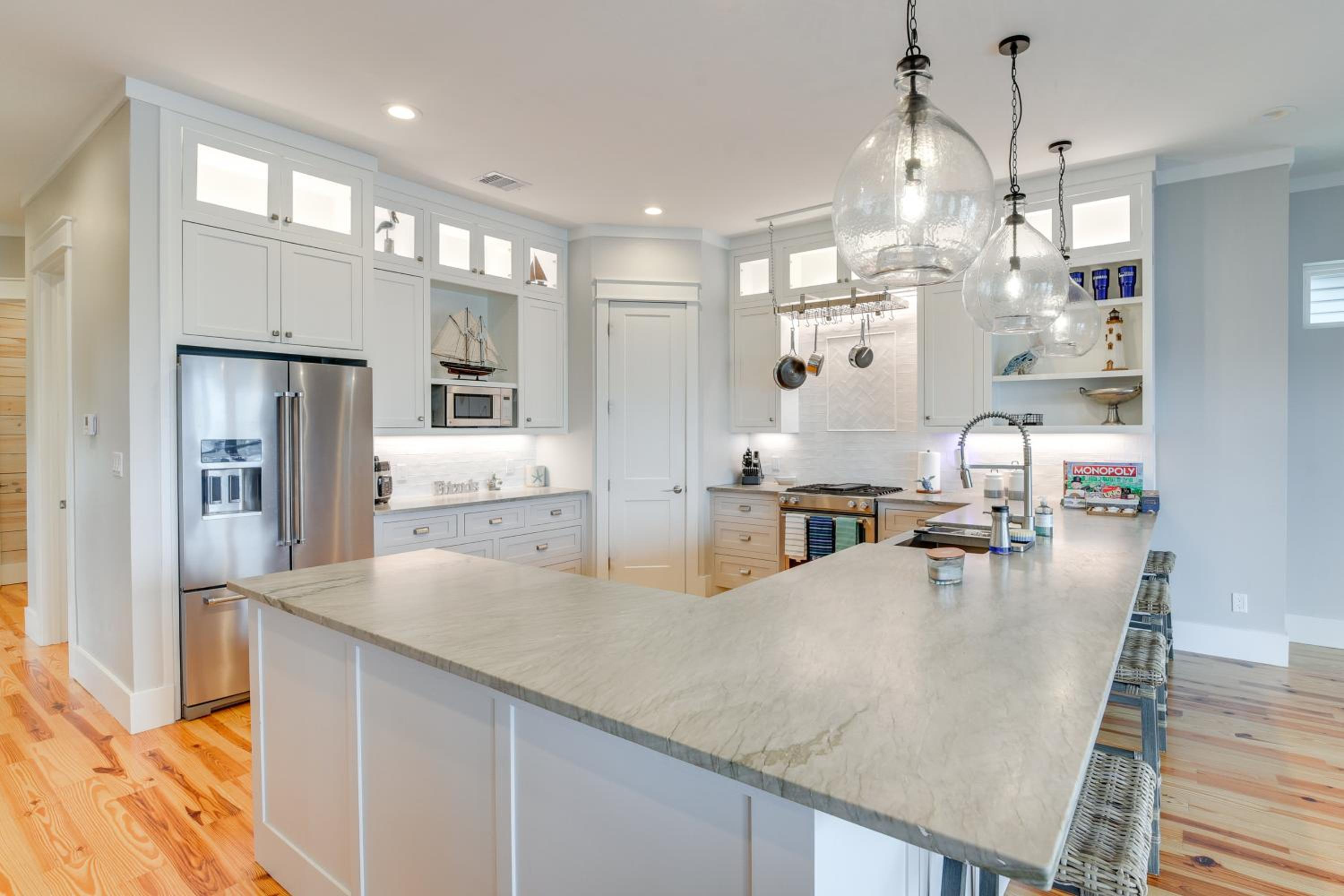 Walk to Beach! Bayfront Port Bolivar Home with Dock