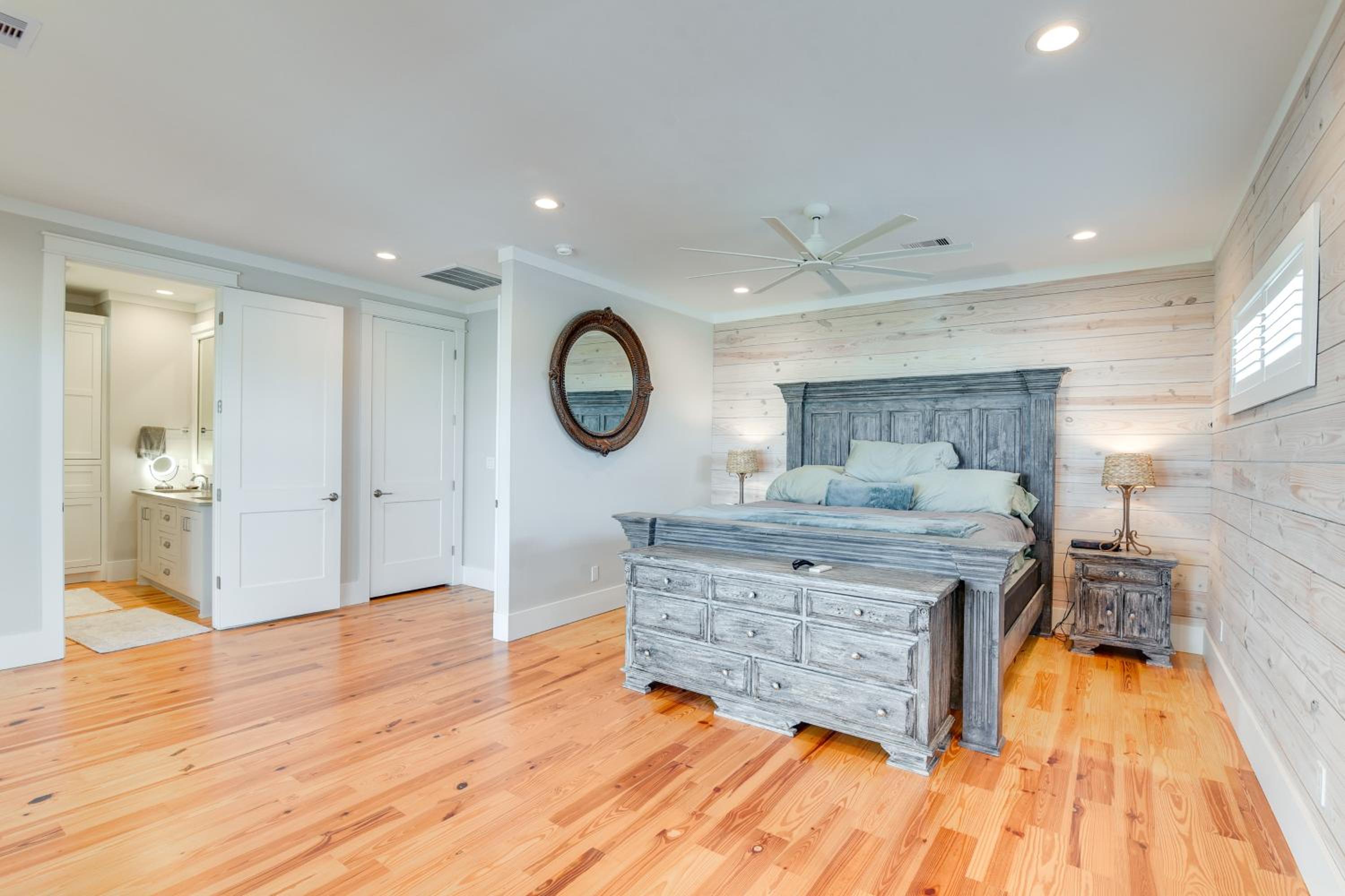 Walk to Beach! Bayfront Port Bolivar Home with Dock