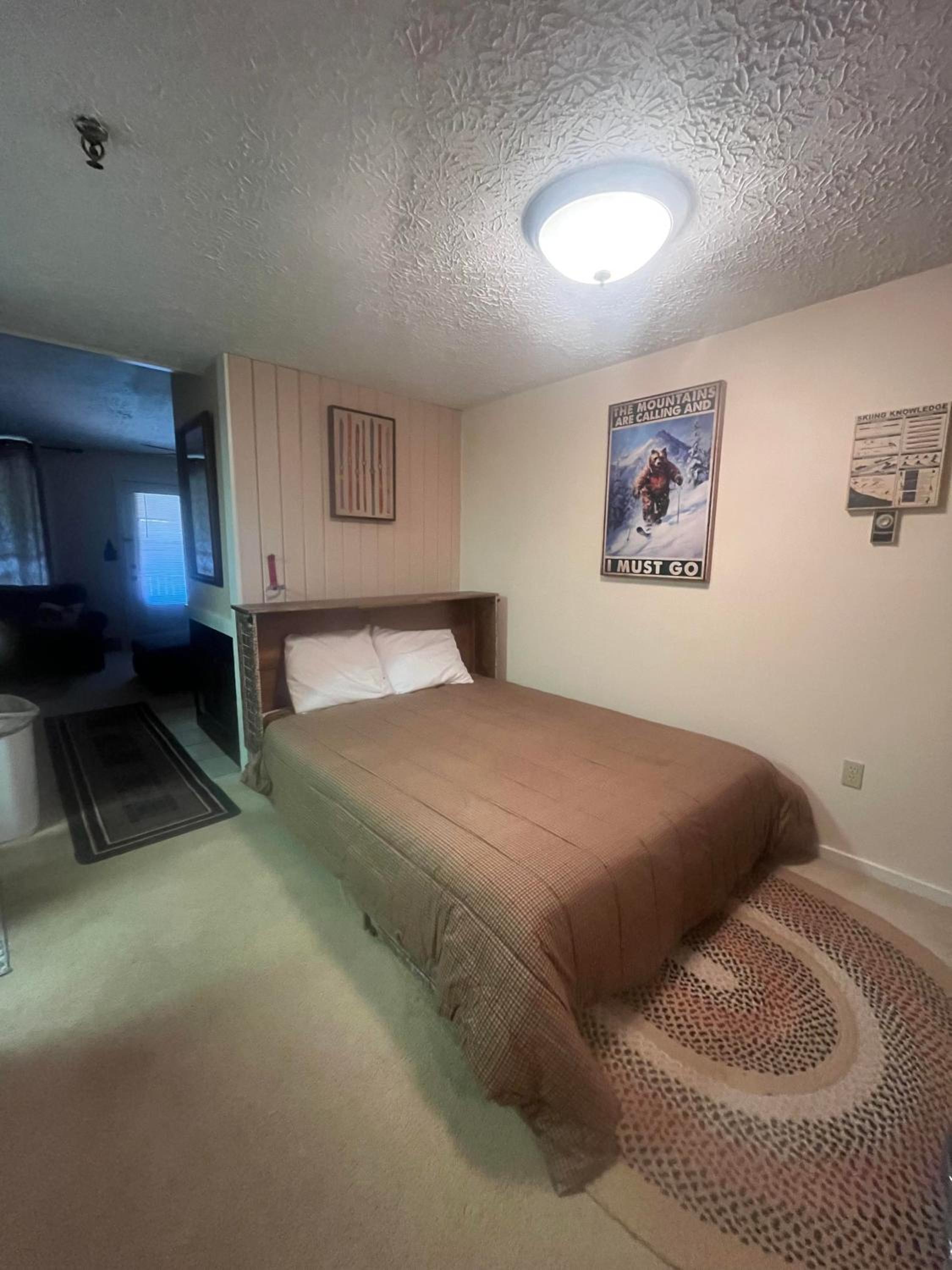 1Br: Studio Loft Ridgewood 59 Wood Fireplace, Washer and Dryer Full Kitchen
