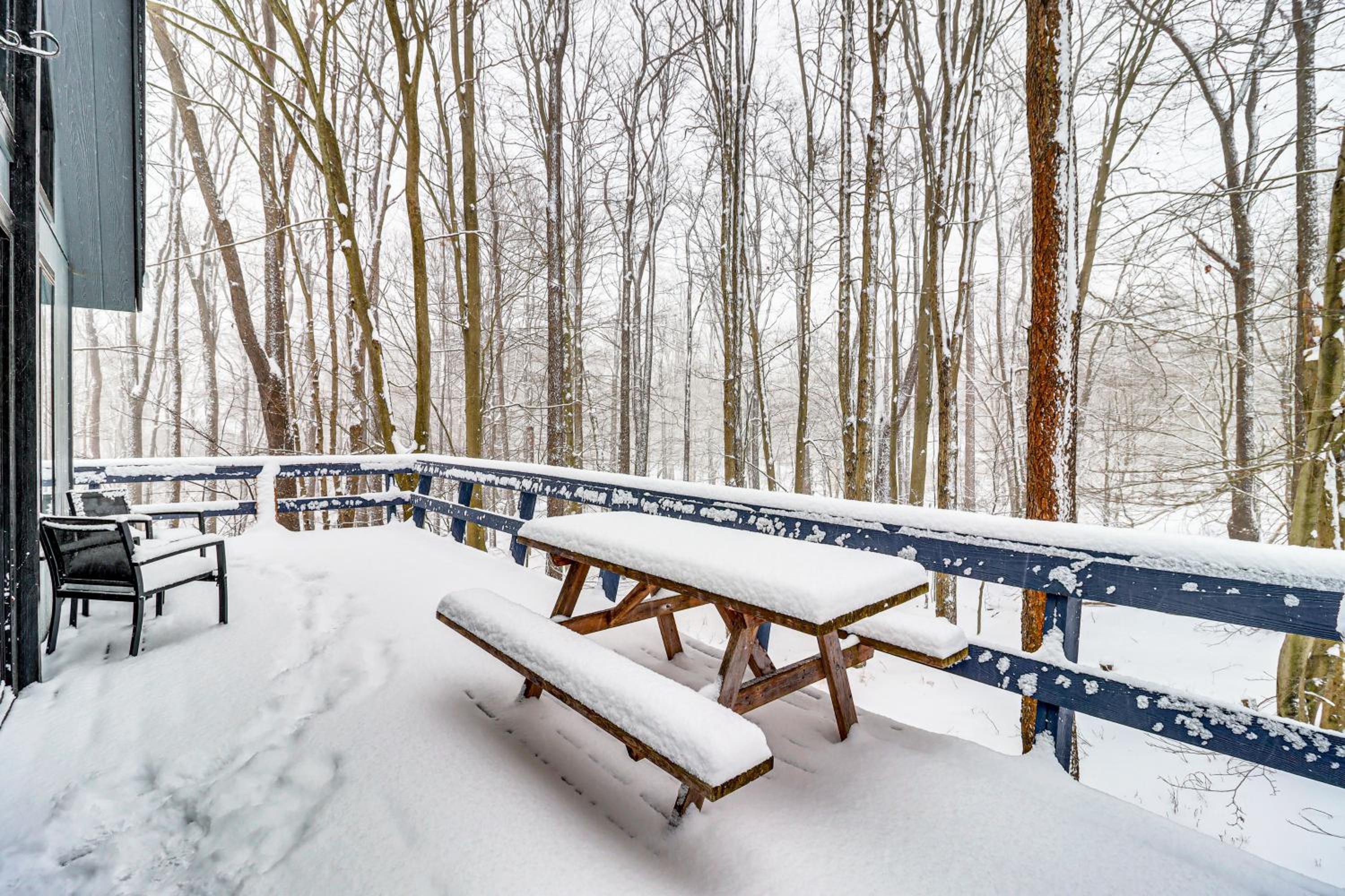 Scenic Views! Clifton Twp Chalet with Fire Pit, Deck